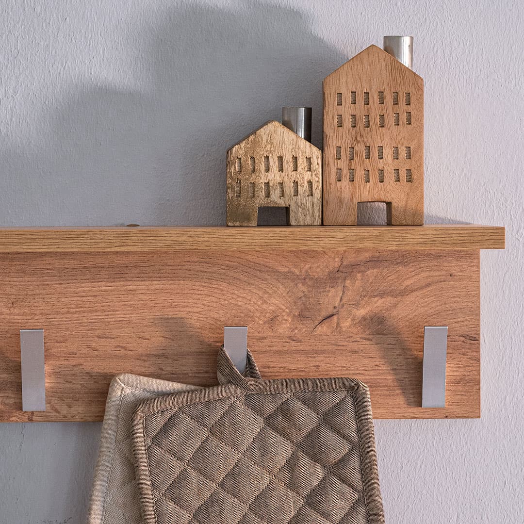 Rachele Wandgarderobe, 60 cm, rustikale Eiche - Set image 2