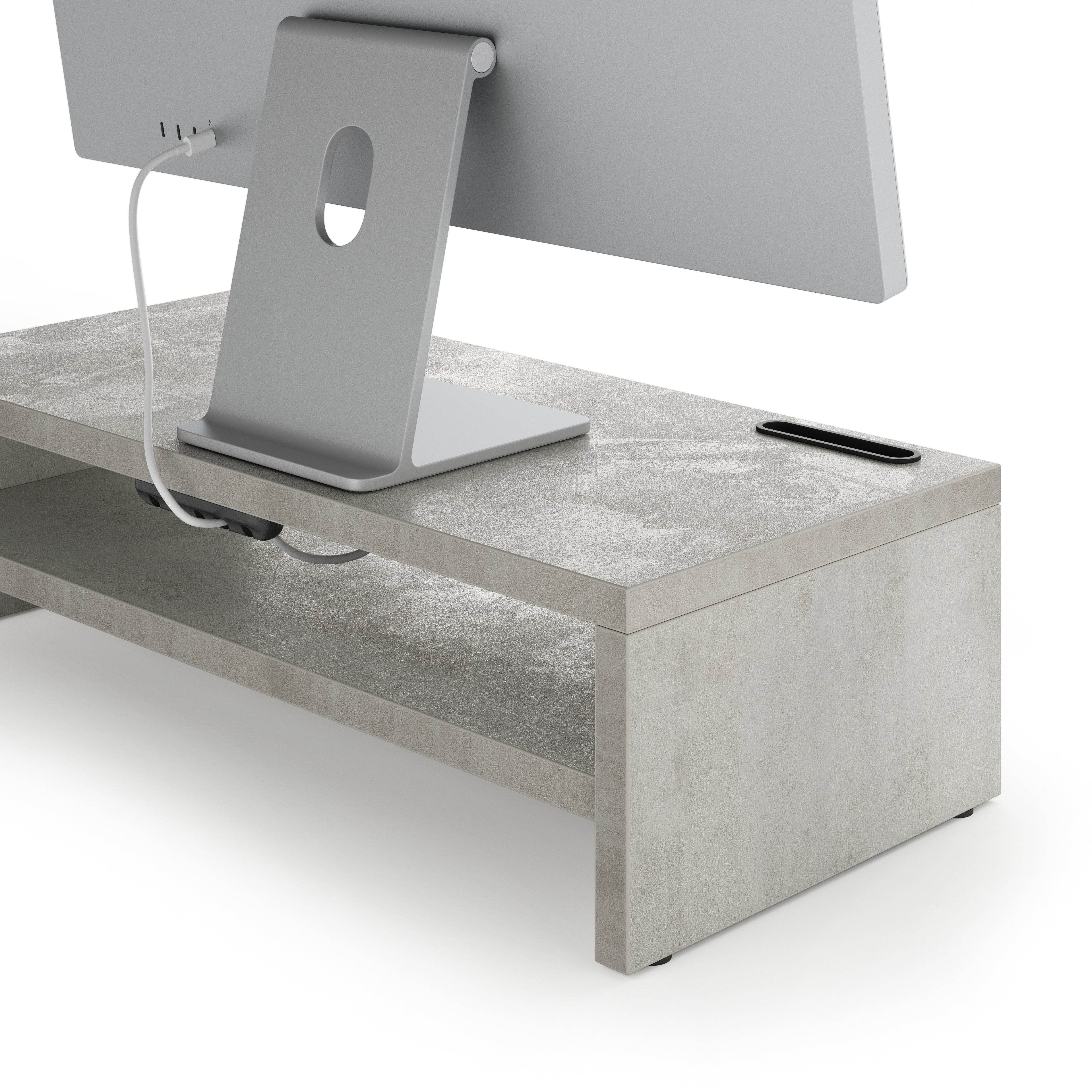Suporte para monitor Riki de escritorio, h.15 cm, cor Cimento Cinza - Detail image 1