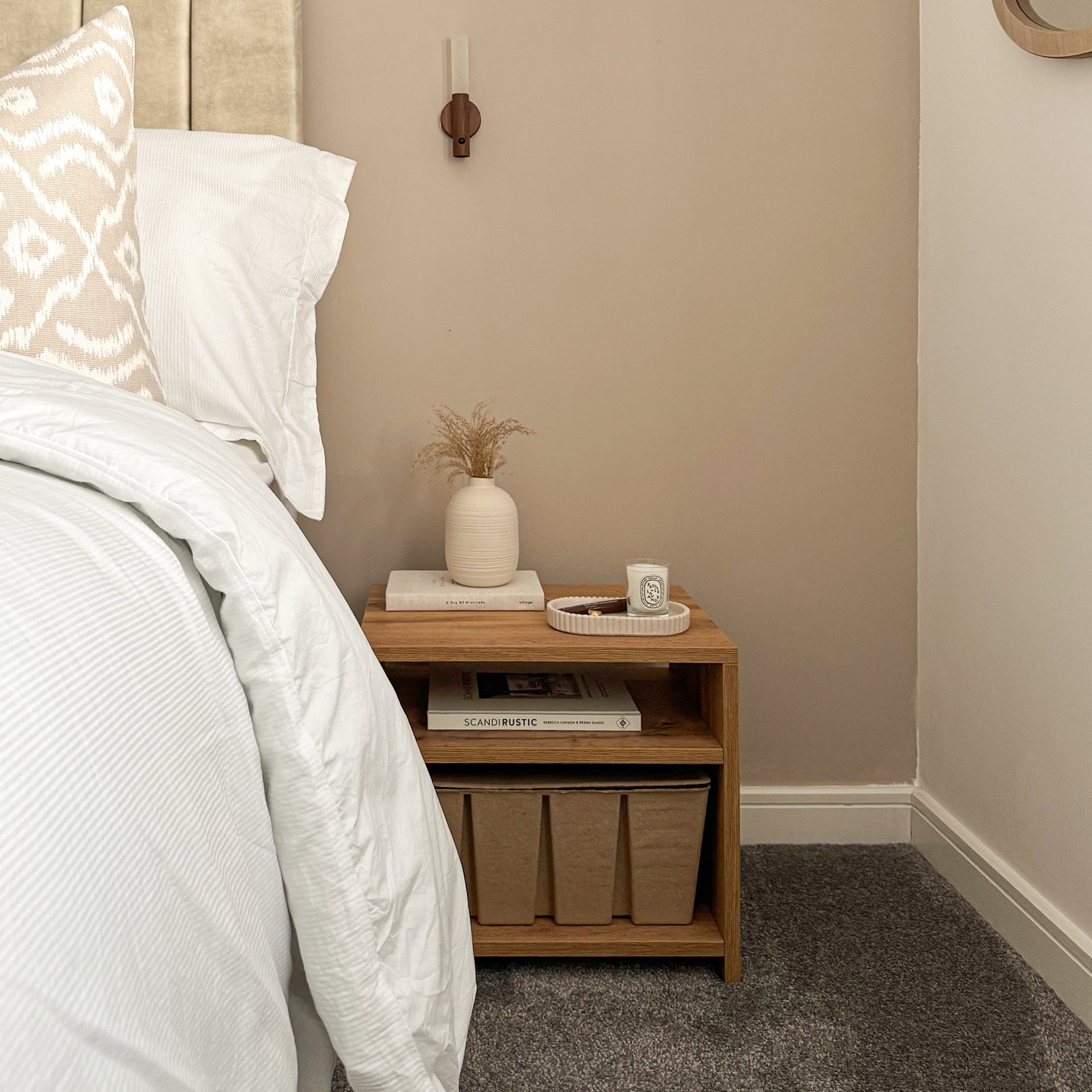 Martino Bedside Table, Rustic Oak - Set image 1