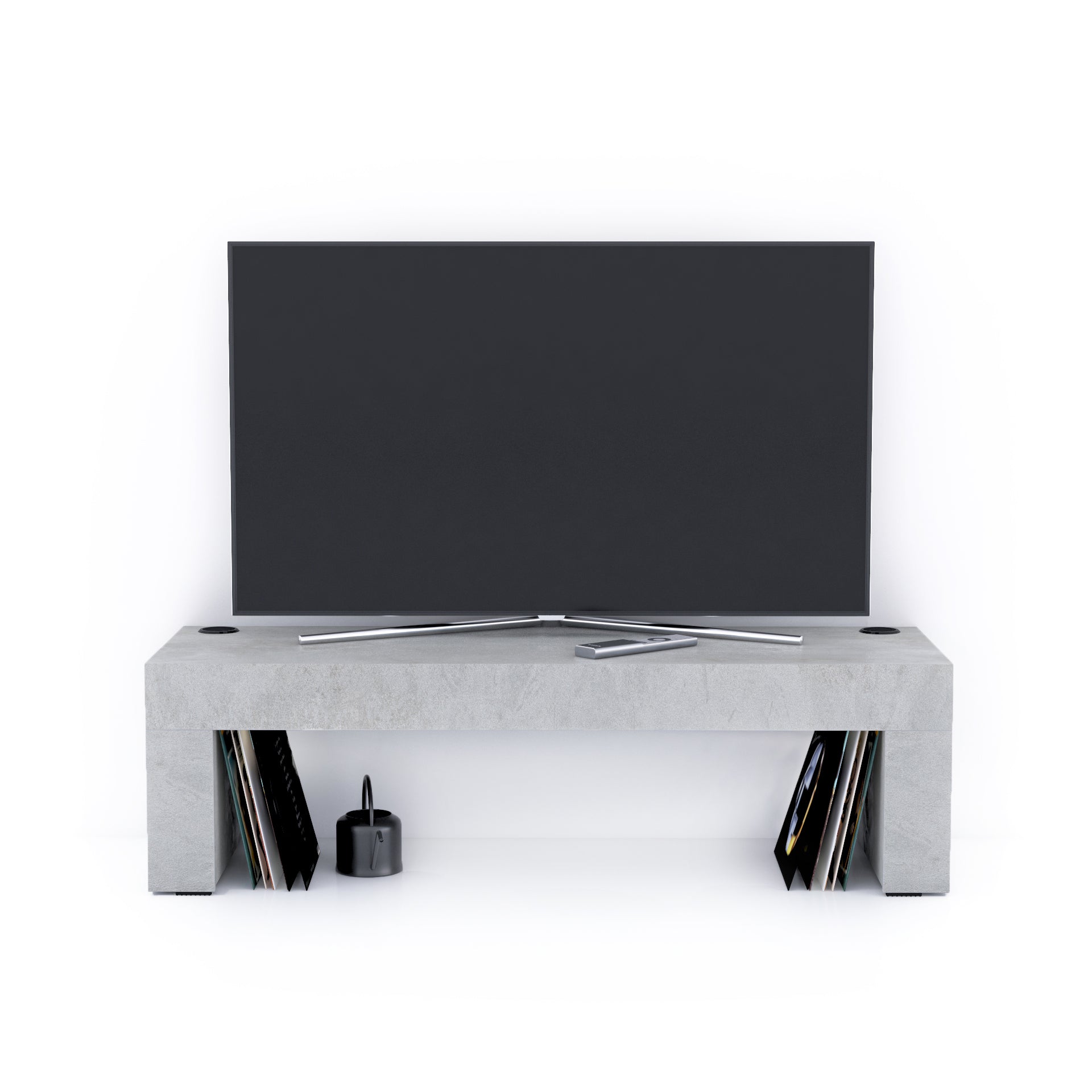 Meuble TV Evolution 120x40, Gris Béton avec Chargeur Sans Fil - Detail image 1