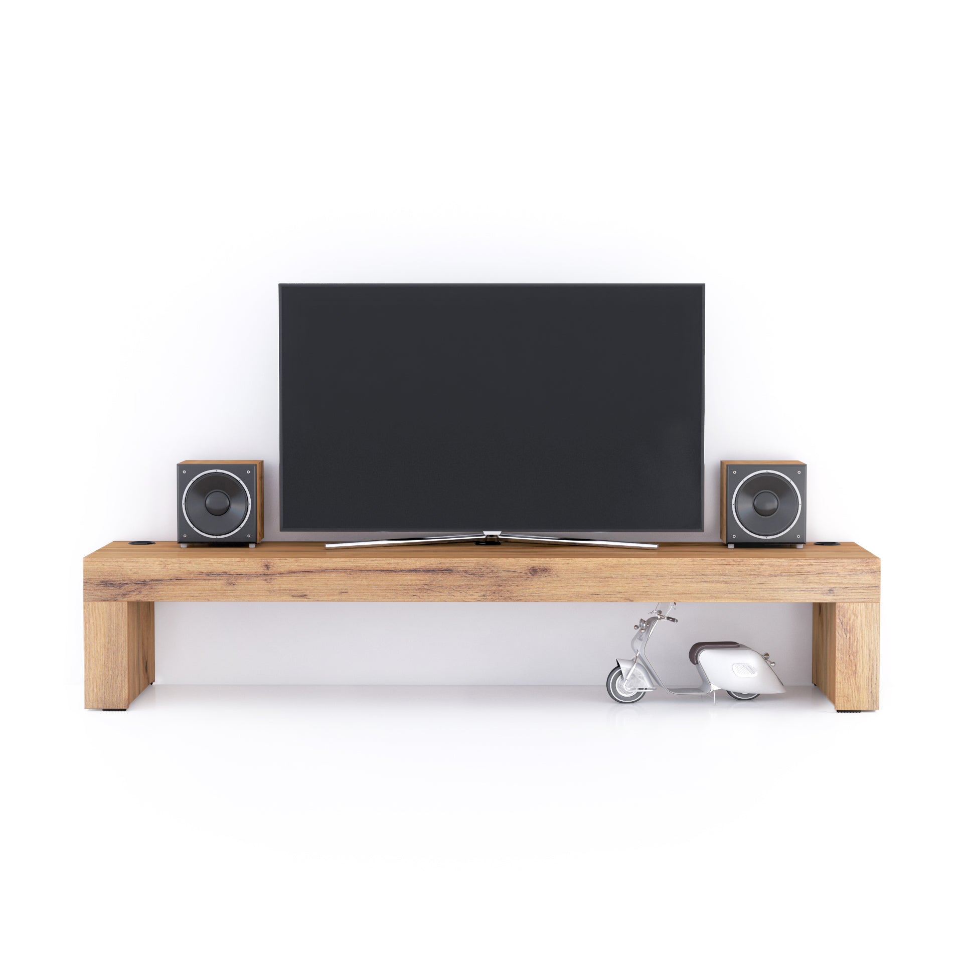 Evolution TV Stand 70.8x15.7 in, with Wireless Charger, Rustic Oak - Detail image 1