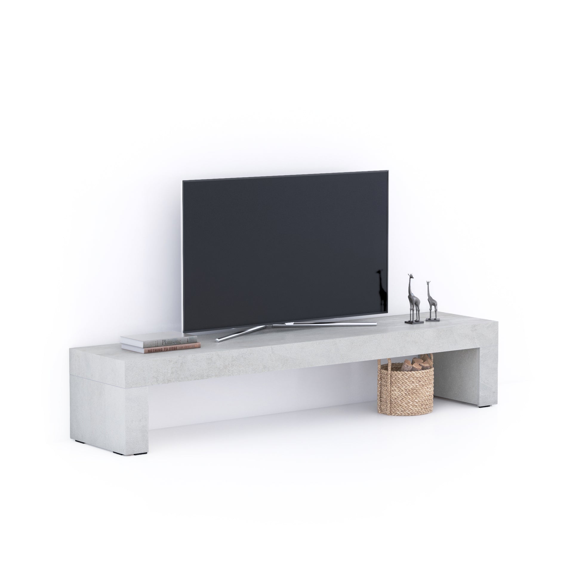 Evolution TV Stand 70.8x15.7 in, Concrete Effect, Grey