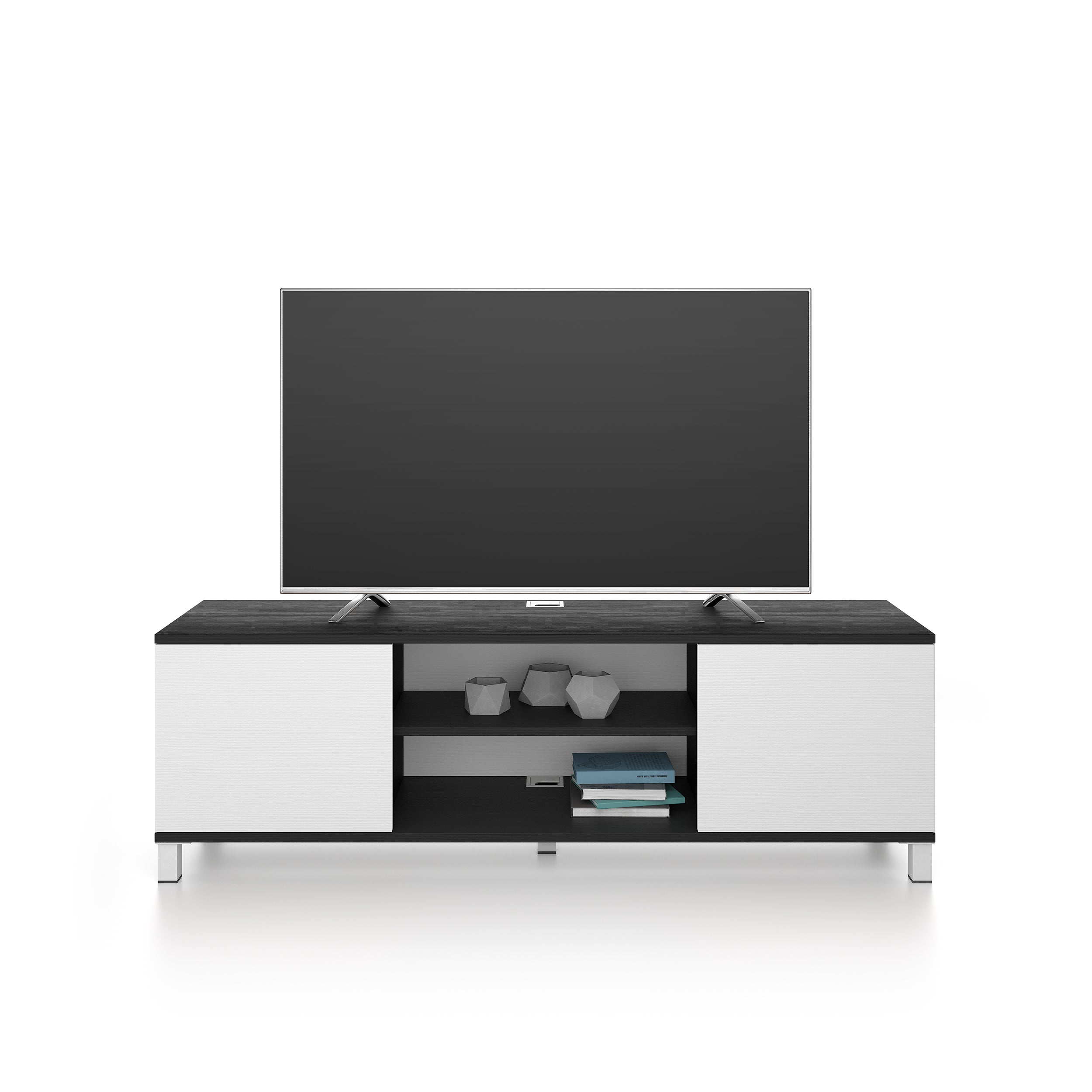 Rachele TV Stand, Ashwood Black and Ashwood White