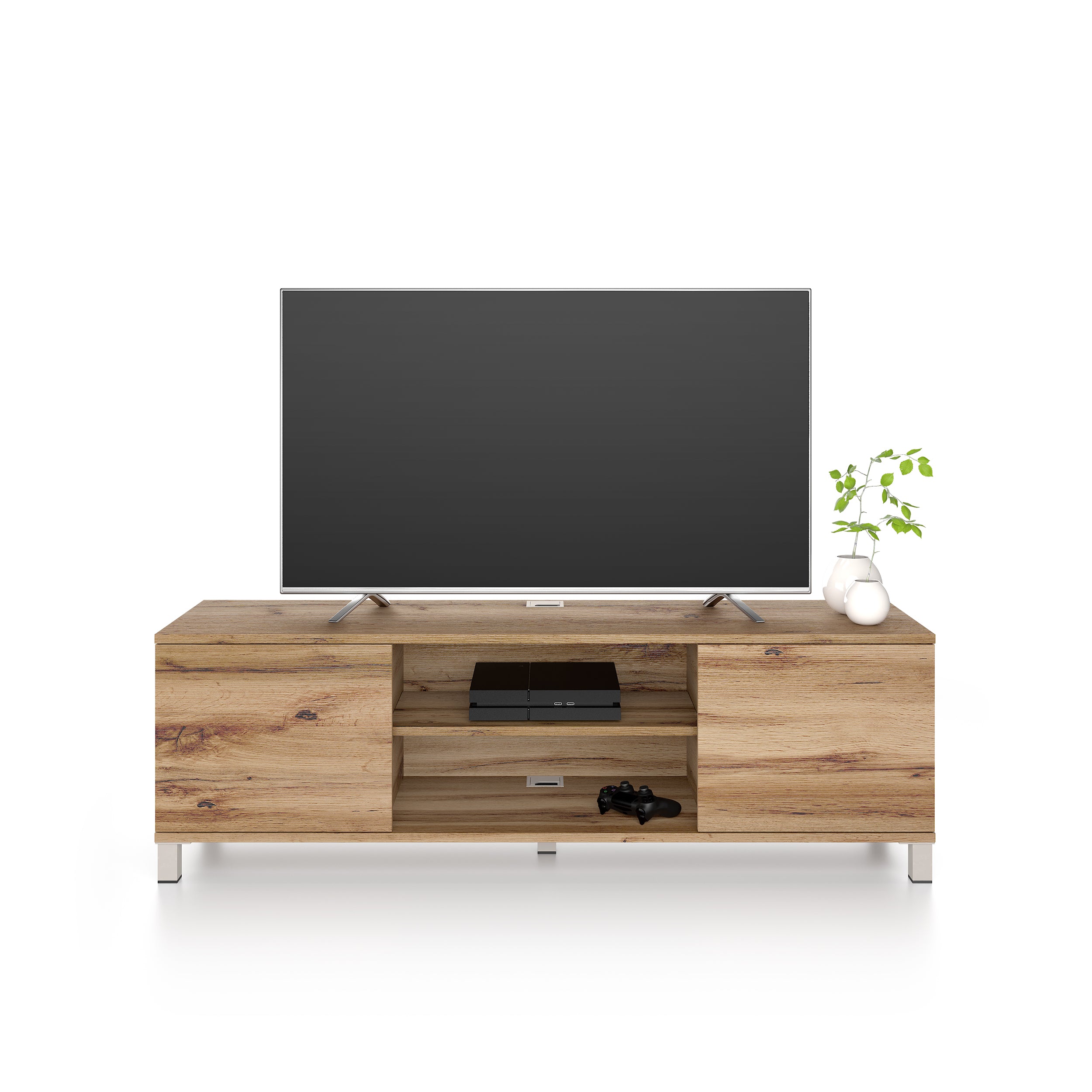 Meuble TV Rachele, Bois Rustique