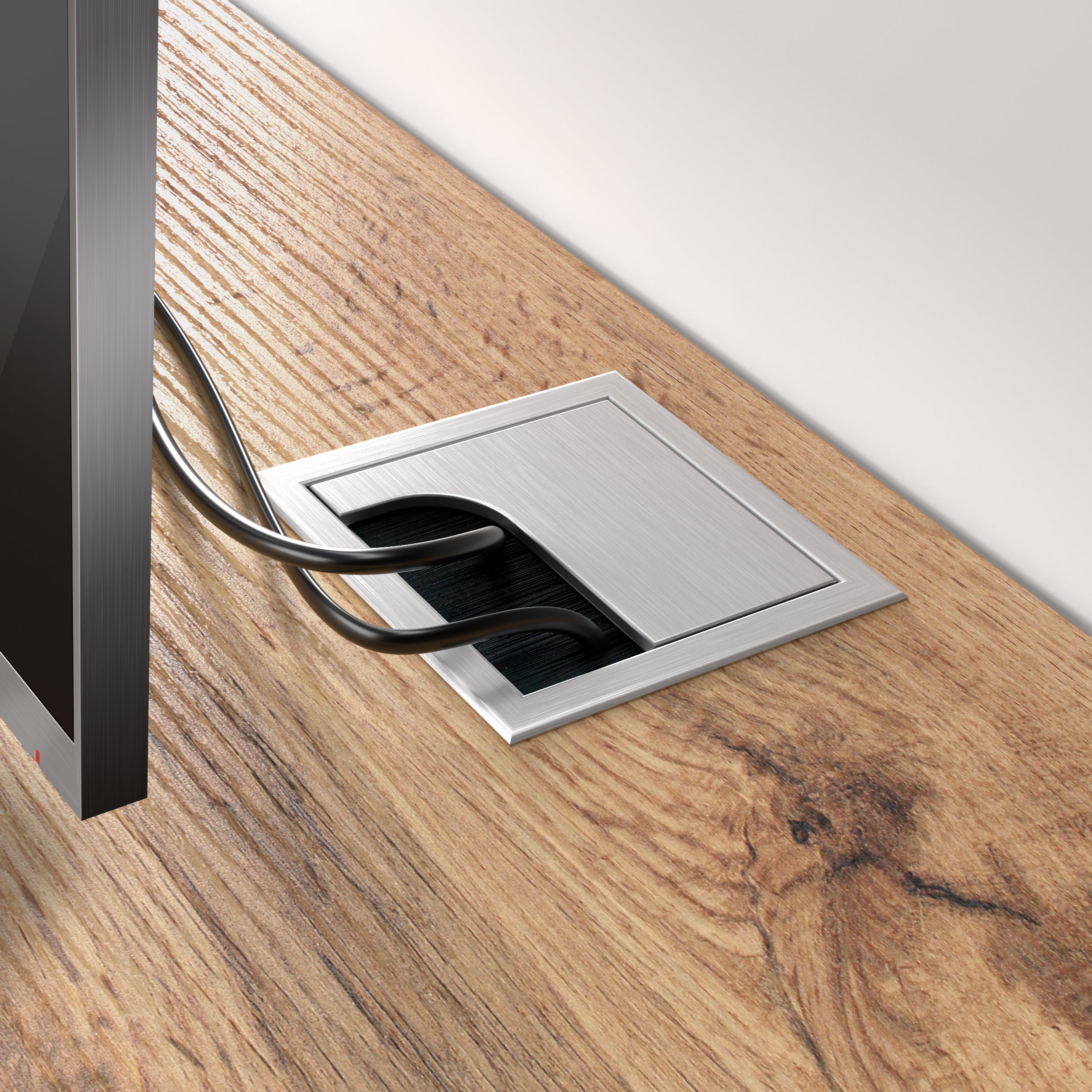 Rachele TV-Schrank, rustikale Eiche und Esche, Schwarz - Detail image 2