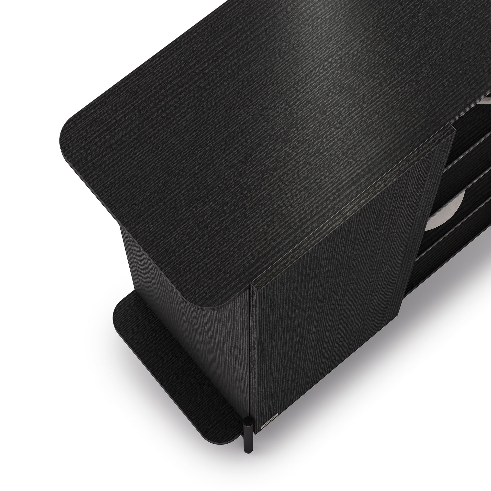 Olivia Tall Sideboard with 2 Doors 38.2x15.9x47.2 in, Ashwood Black - Detail image 3