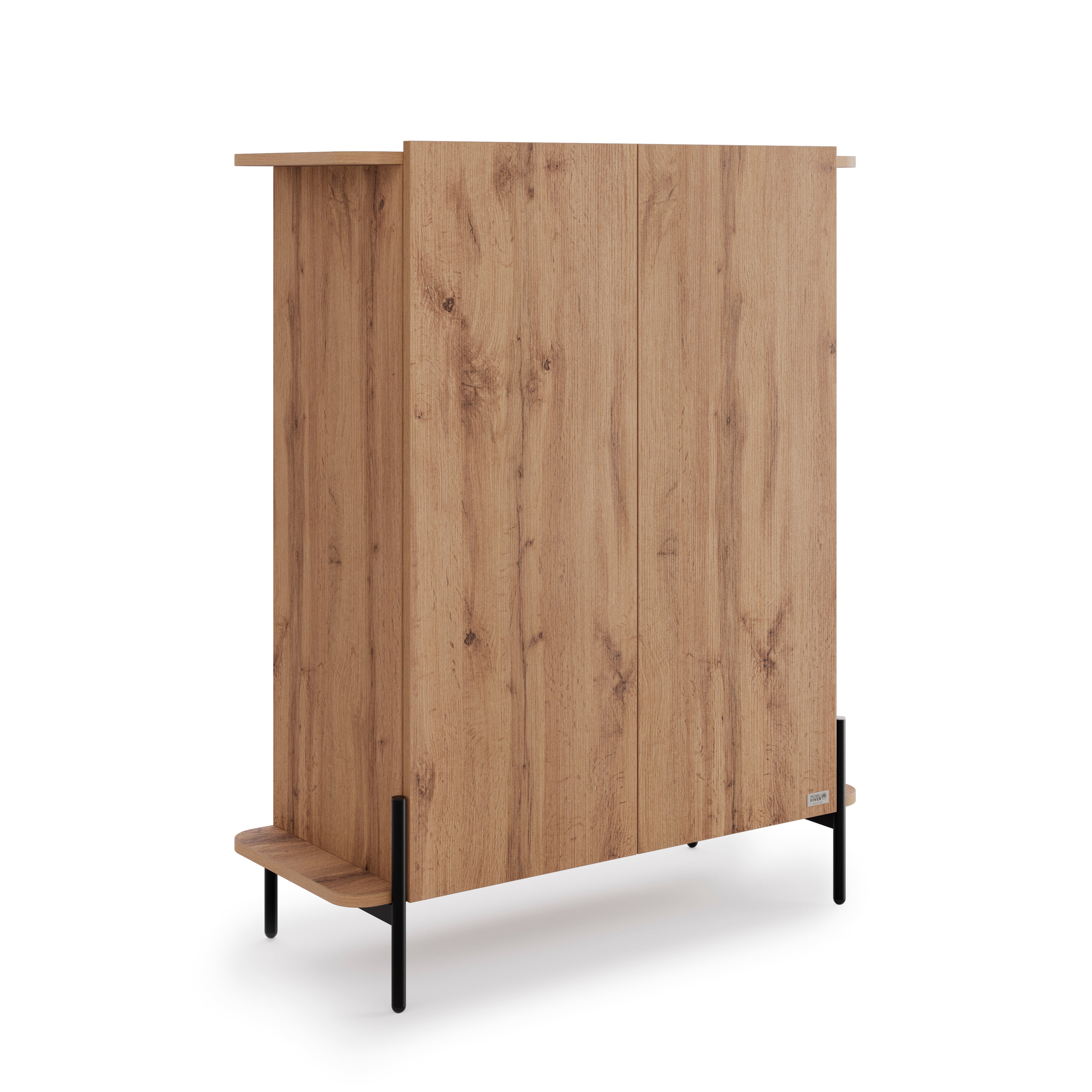 Olivia Tall Sideboard with 2 Doors 38.2x15.9x47.2 in, Rustic Oak - Detail image 1