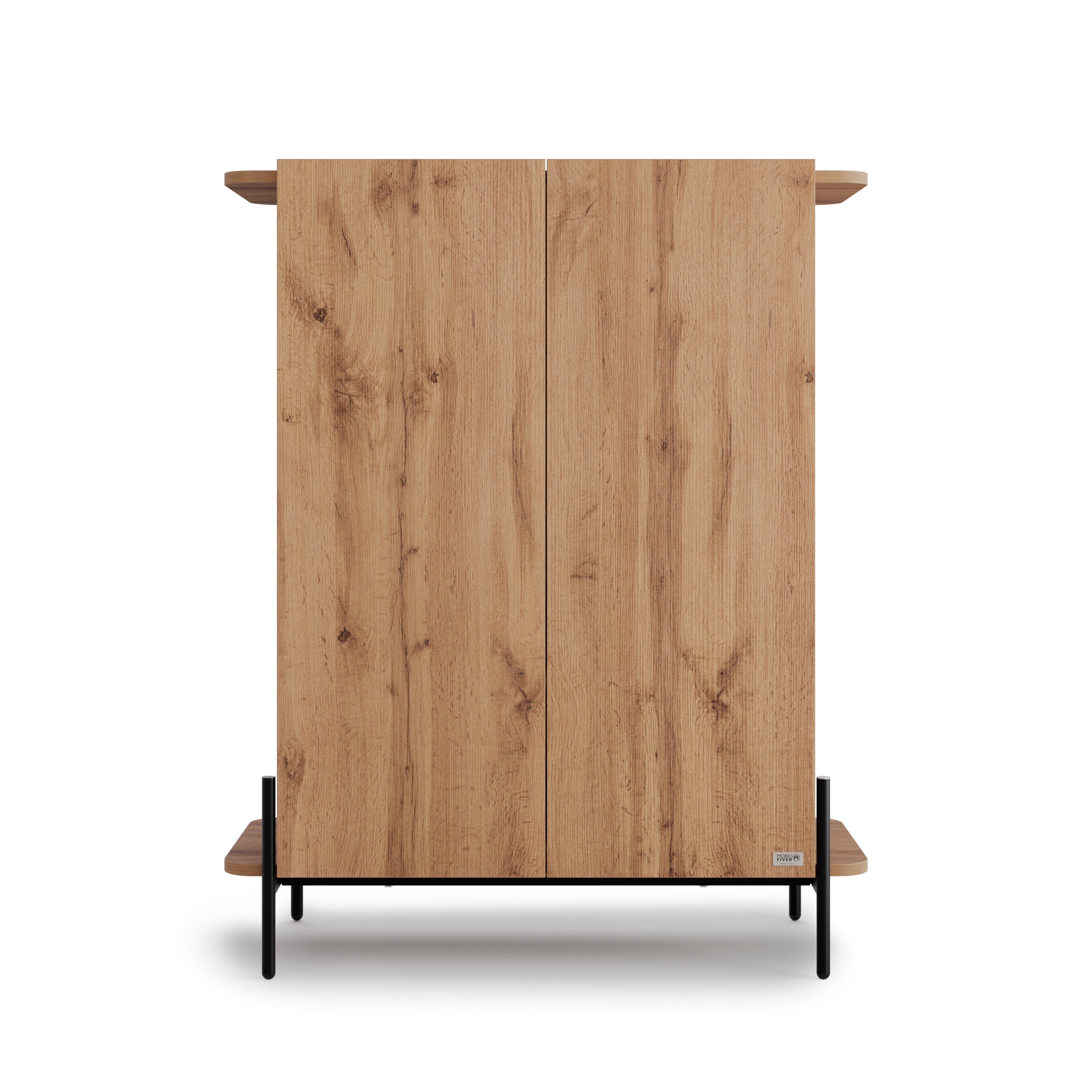 Buffet Haut Olivia avec 2 Portes (97x40,3x120 cm), Bois Rustique