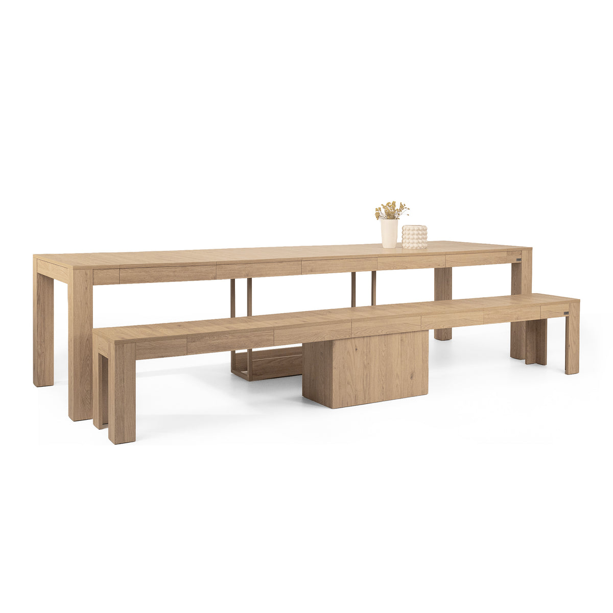 Rachele Extendable Bench 67,5(292)x35,6 cm, Light Oak - Detail image 2