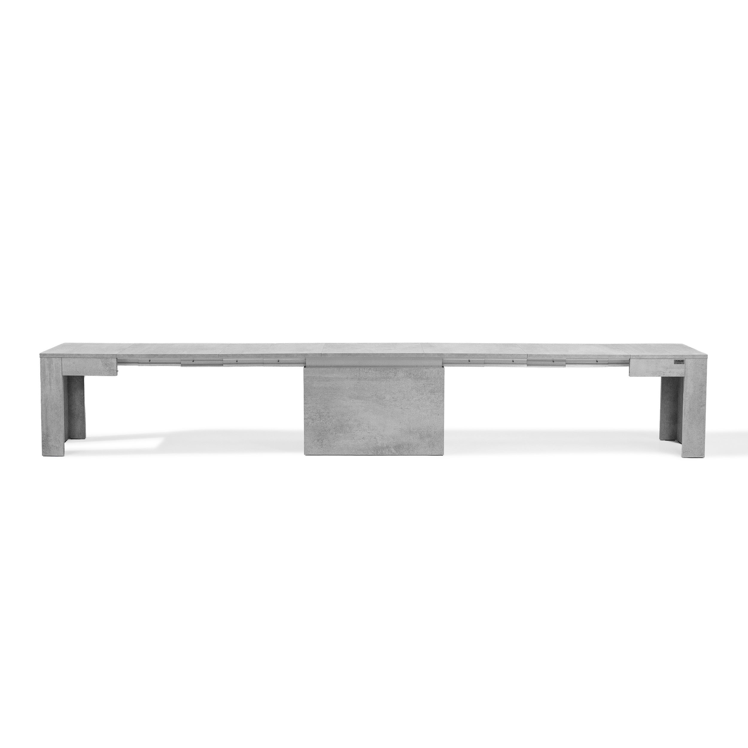 Ausziehbare Bank X 67,5(292)x35,6 cm, Grauer Beton - Detail image 1