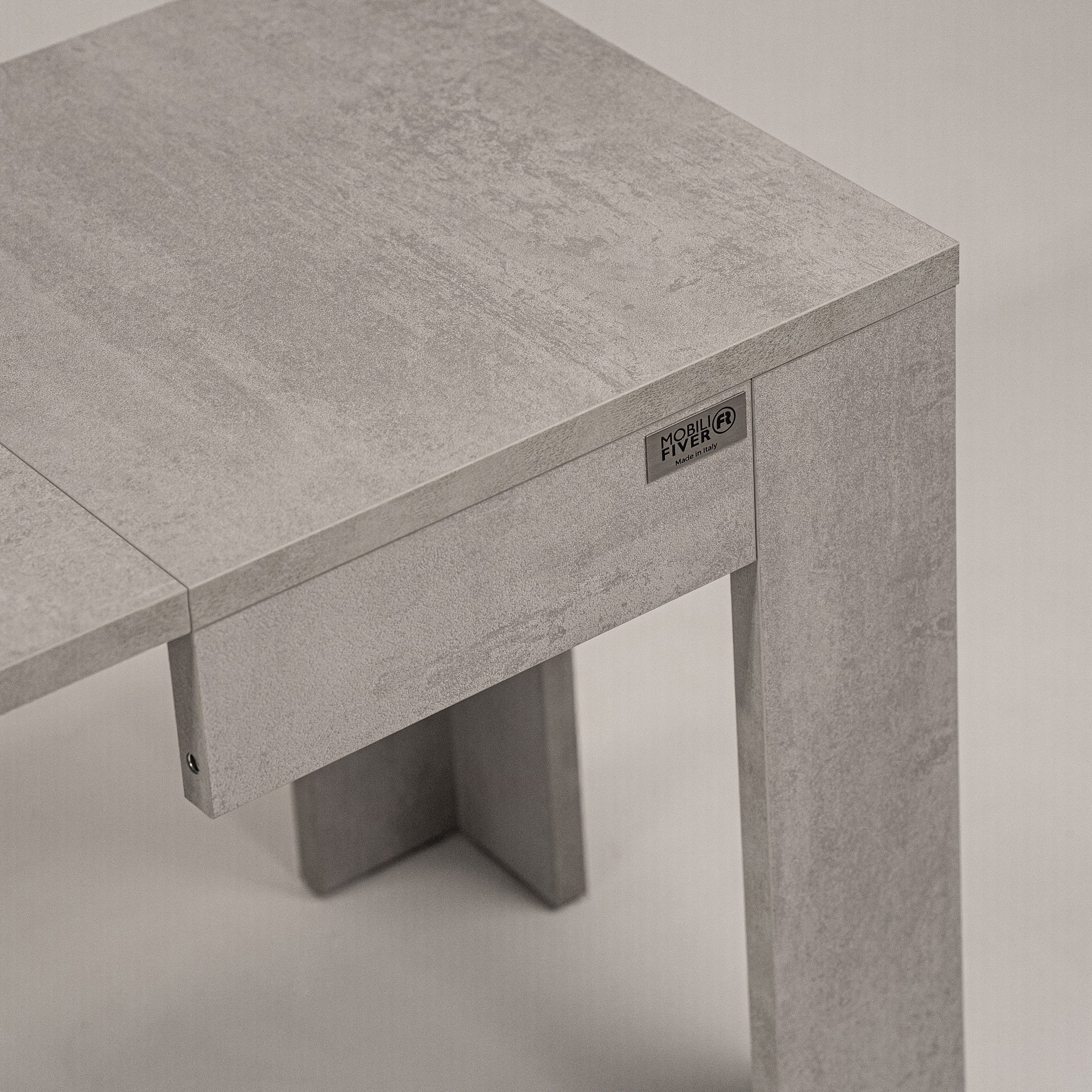 Ausziehbare Bank X 67,5(292)x35,6 cm, Grauer Beton - Detail image 9