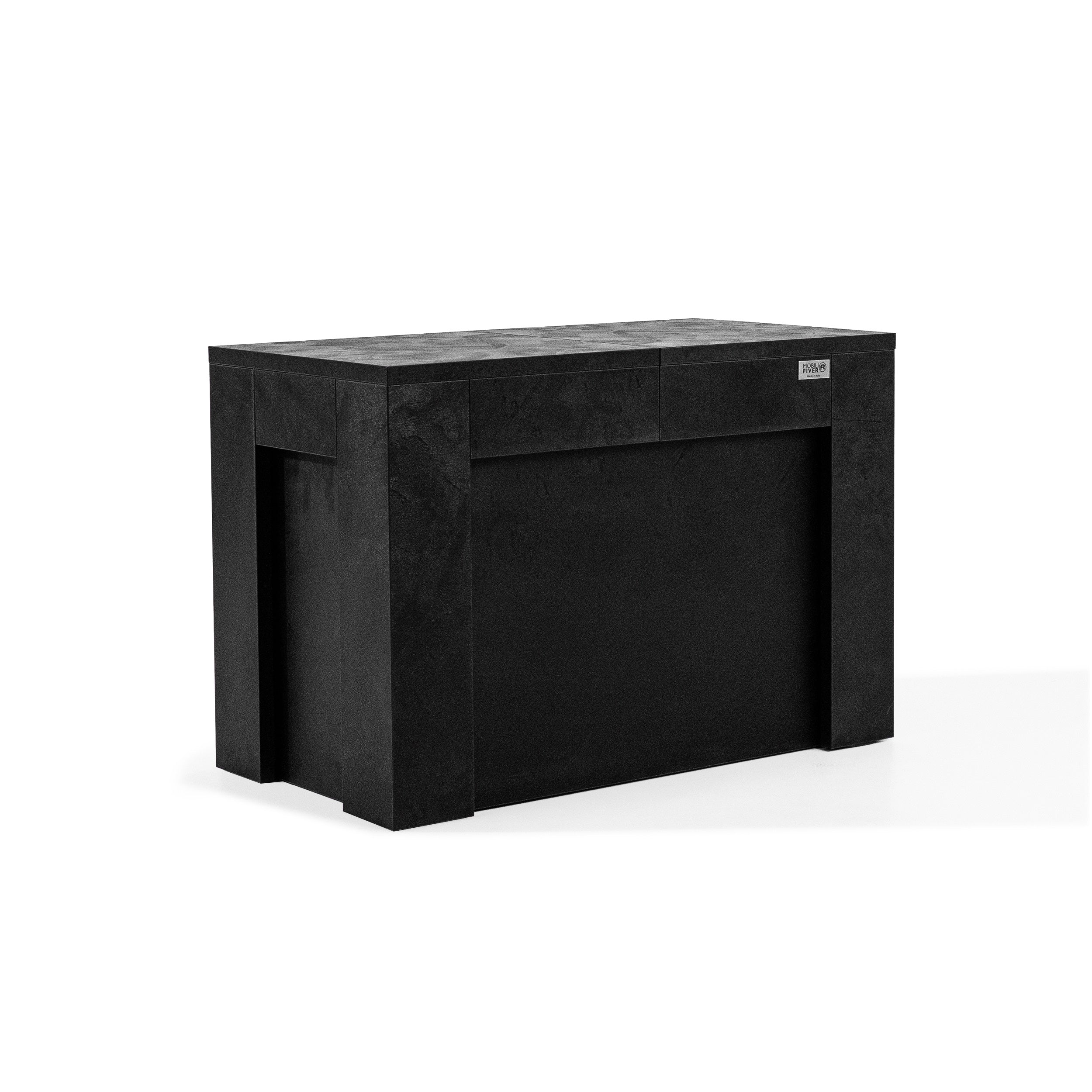 Ausziehbare Bank X 67,5(292)x35,6 cm, Schwarzer Beton - Detail image 2