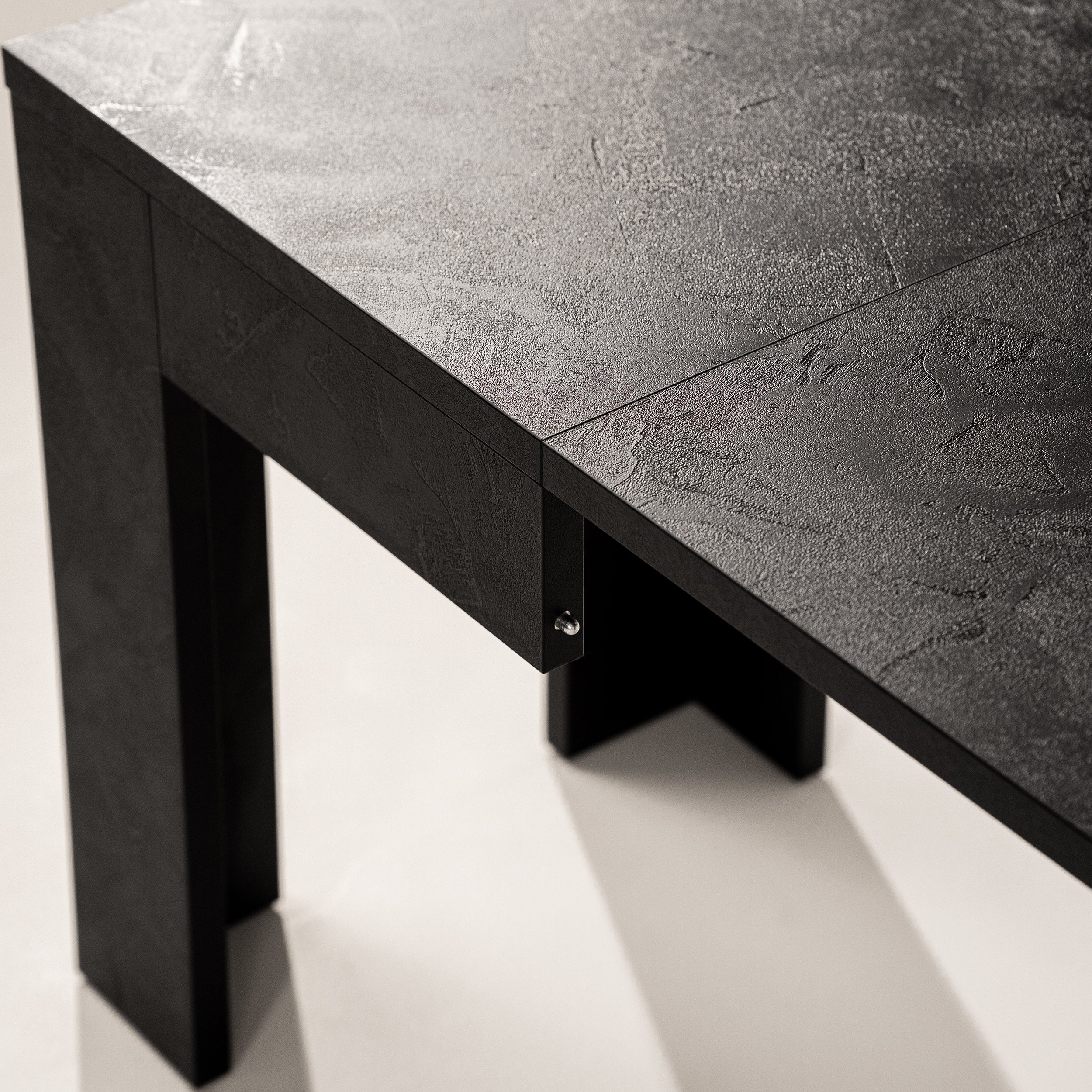 Ausziehbare Bank X 67,5(292)x35,6 cm, Schwarzer Beton - Detail image 8