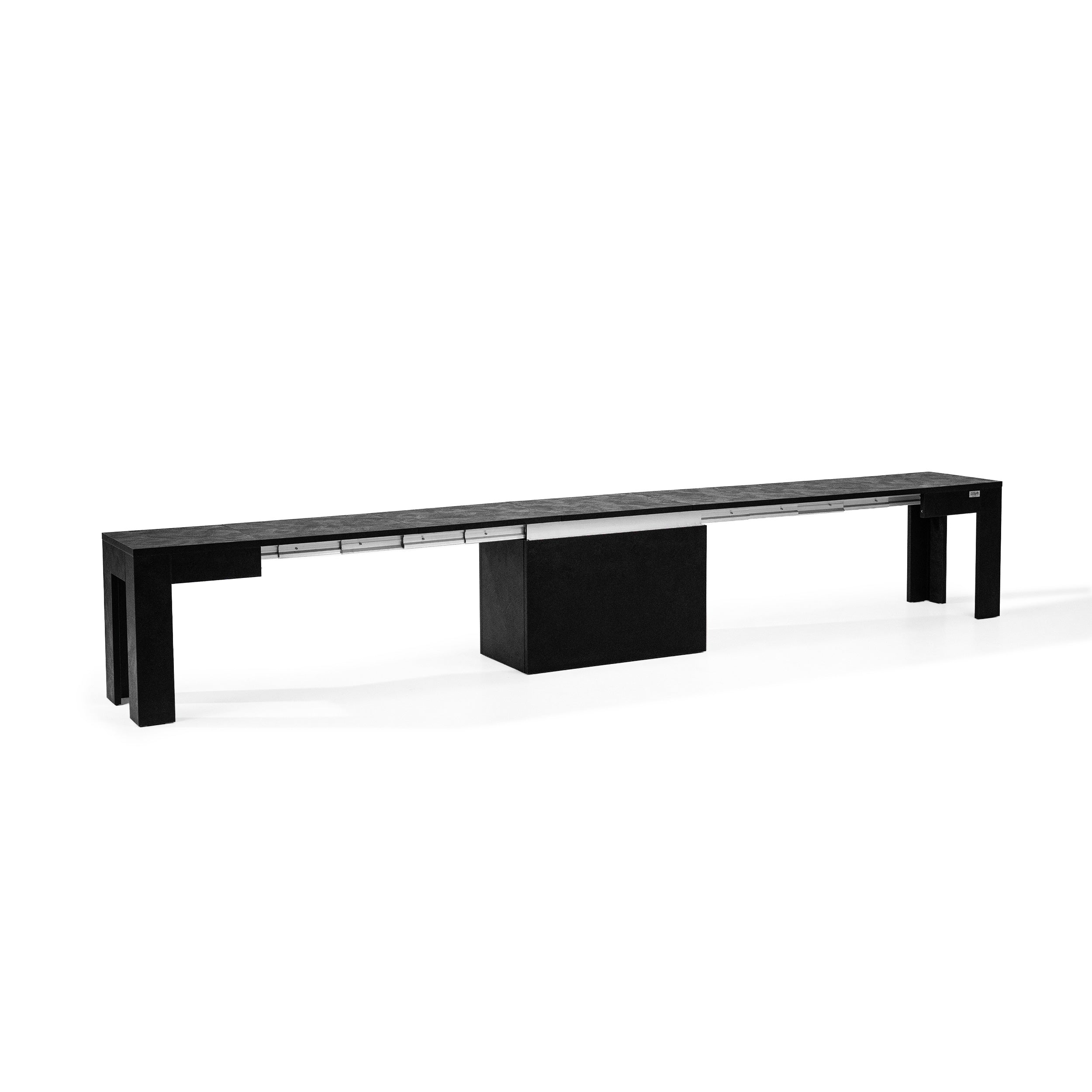 X Extendable Bench 67,5(292)x35,6 cm, Concrete Black Effect