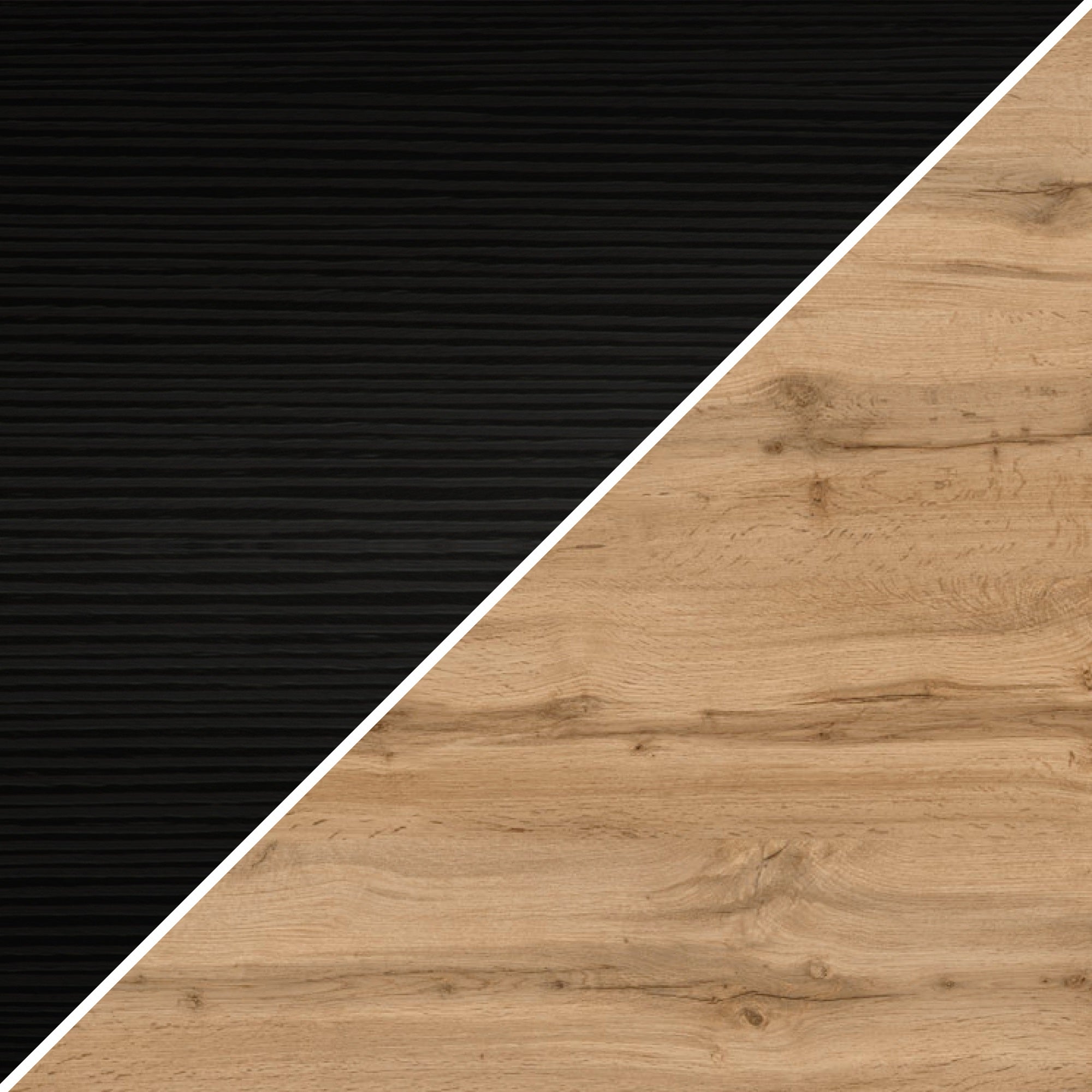 Rachele TV-Schrank, Esche, Schwarz, und rustikale Eiche - Finish Image 1