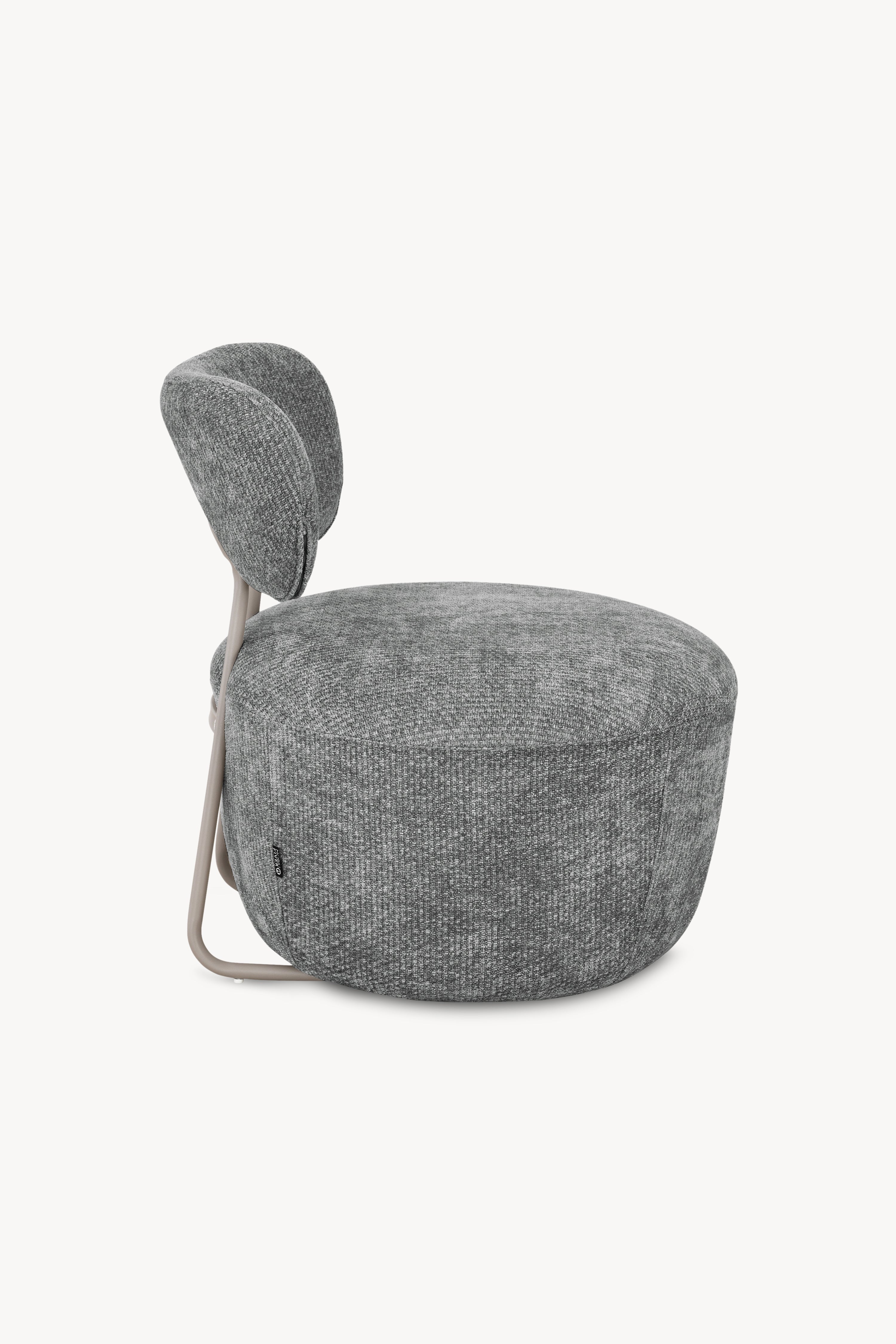 Sillón en tejido Rossella, Gris Piedra