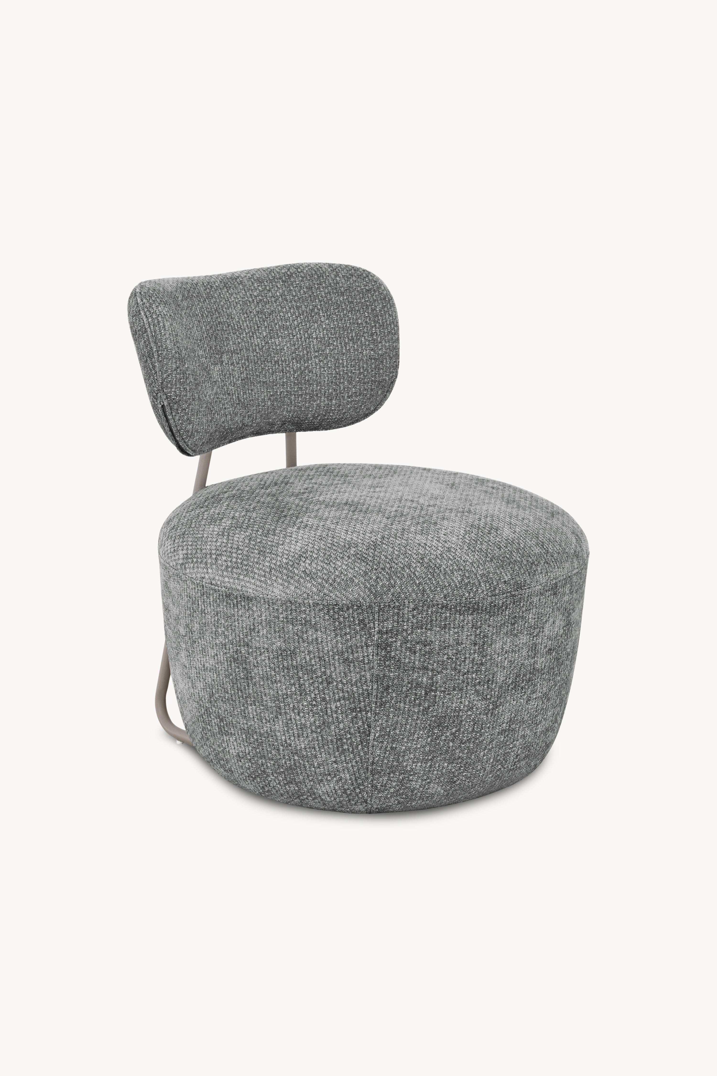 Sillón en tejido Rossella, Gris Piedra