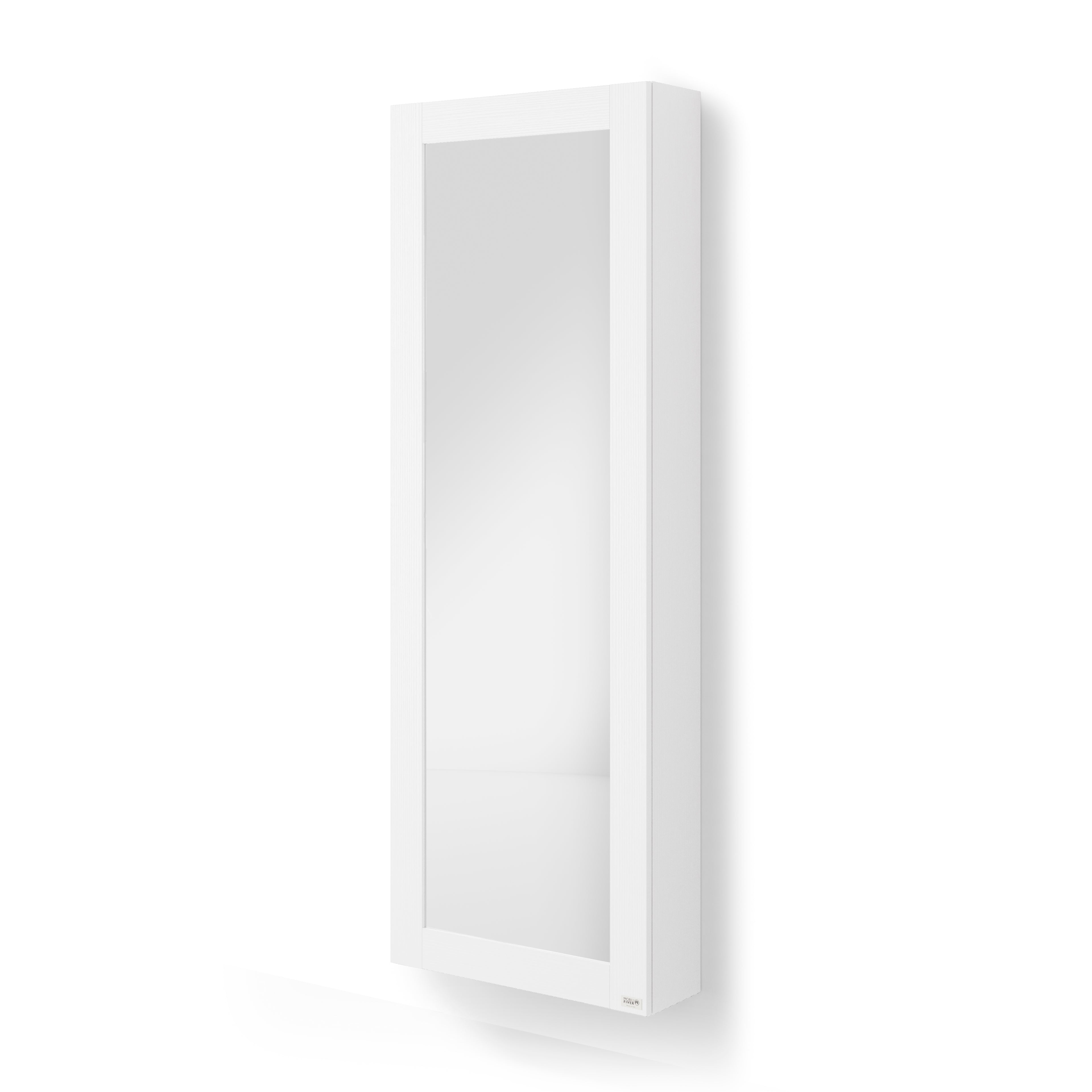 Dulap pantofar suspendat cu oglindă Rachele 170x60 cm, Alb Frasin