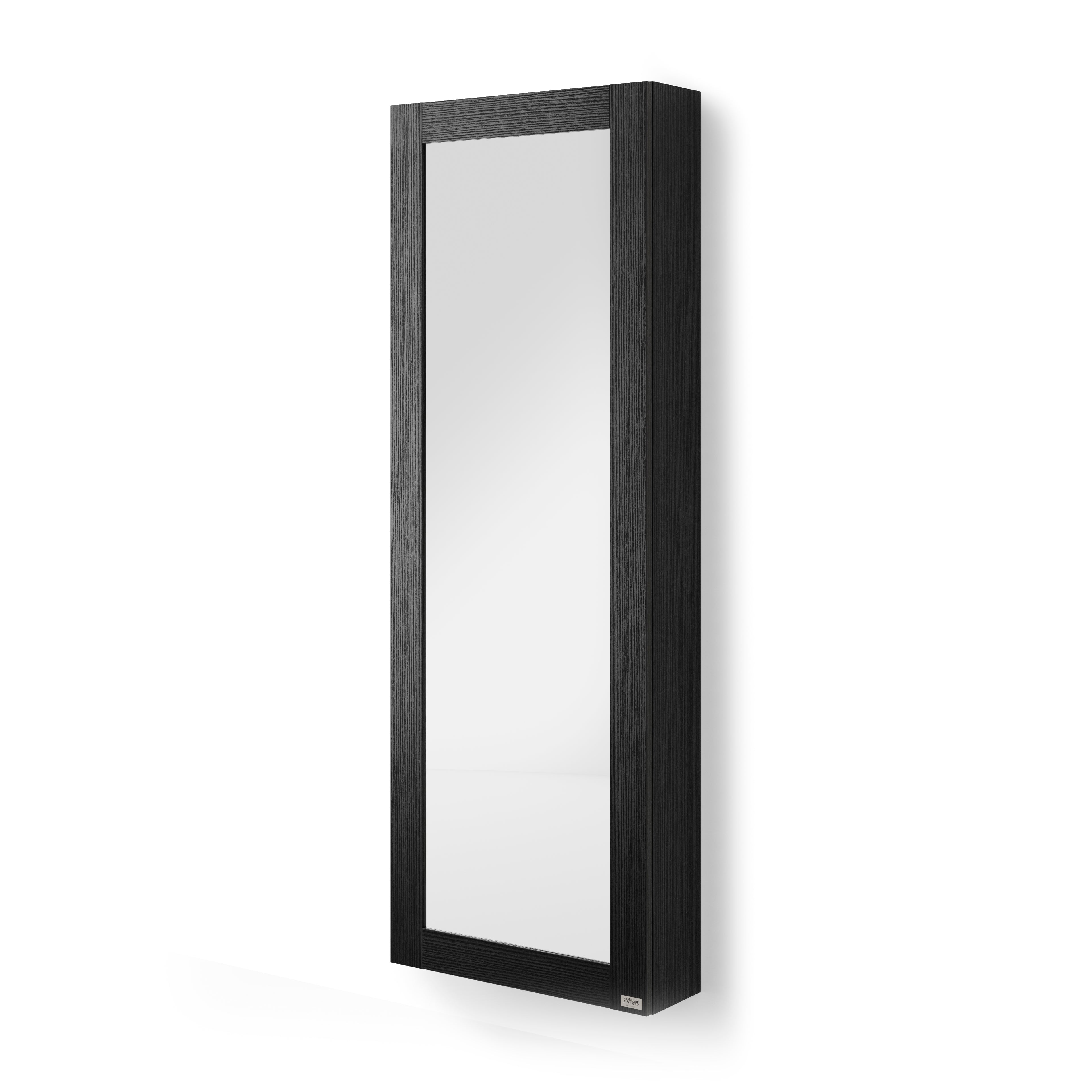 Hängeschuhschrank mit Spiegel Rachele 170x60 cm, Esche Zwart - Main image