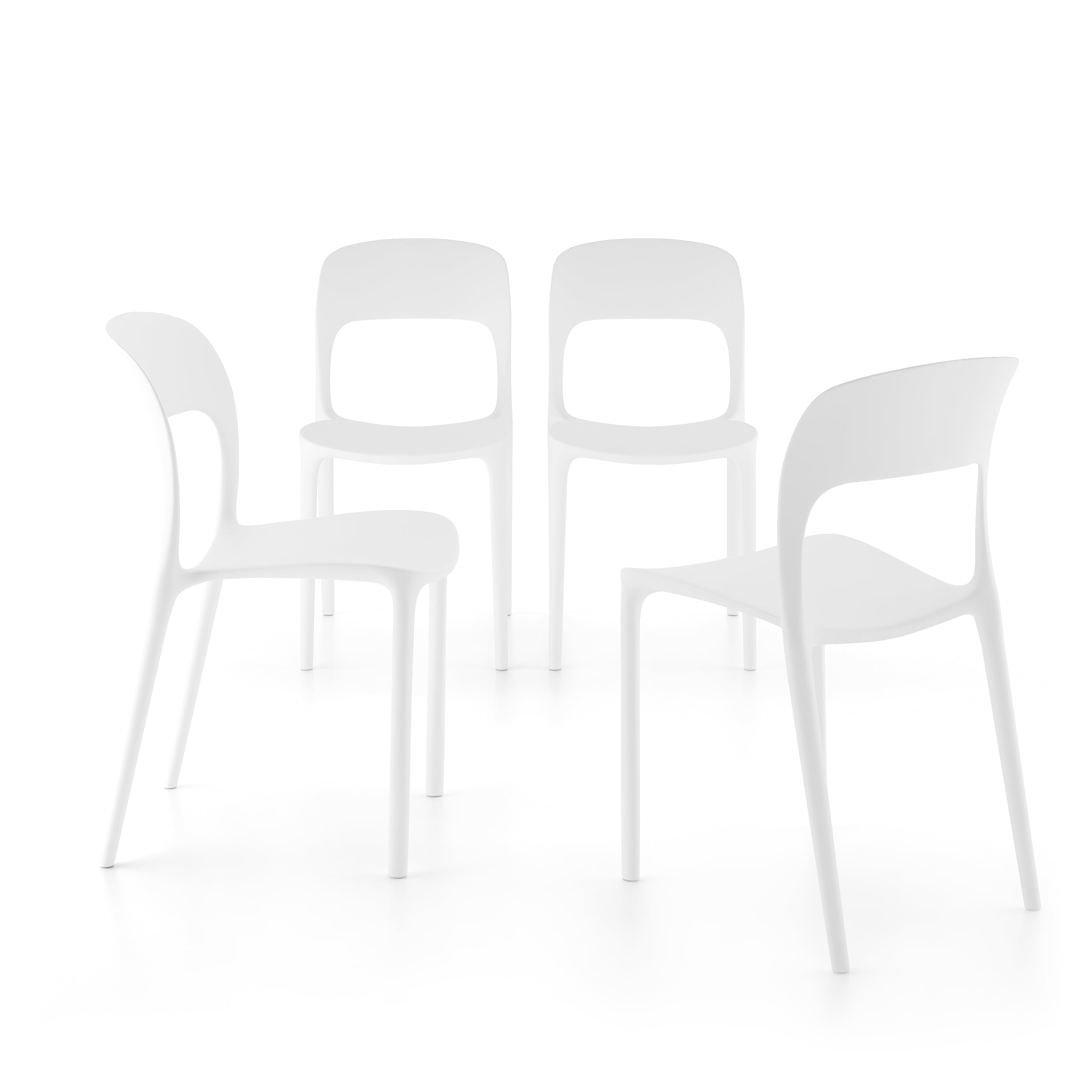 Amanda stoelen, set van 4, Wit