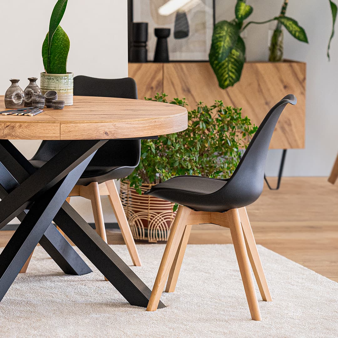 Chaises Scandinaves, Greta, lot de 4, noir - Set image 2