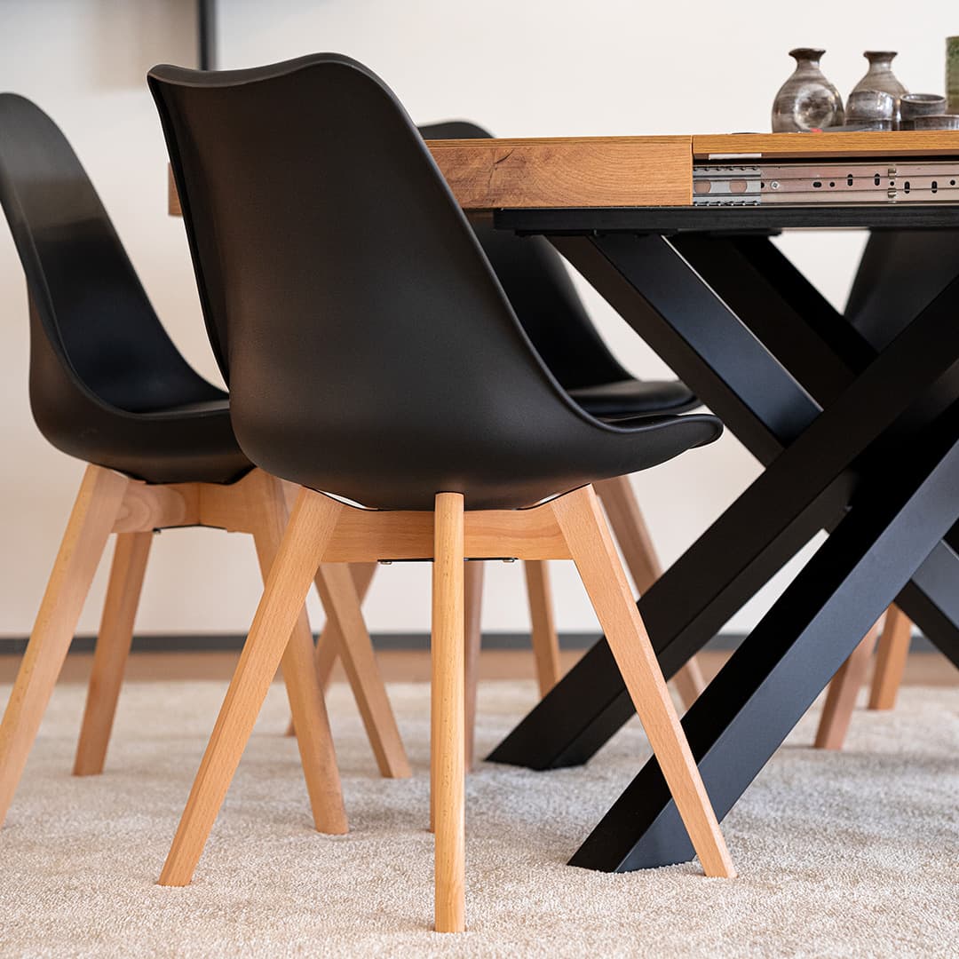 Chaises Scandinaves, Greta, lot de 4, noir - Set image 3