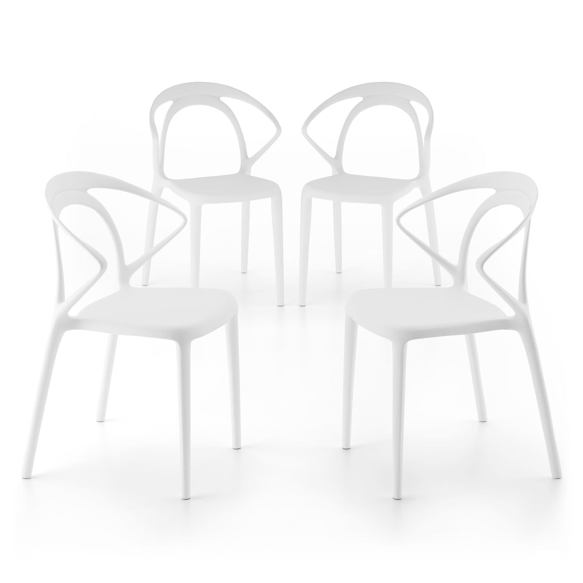 Olivia chairs, Set of 4, White