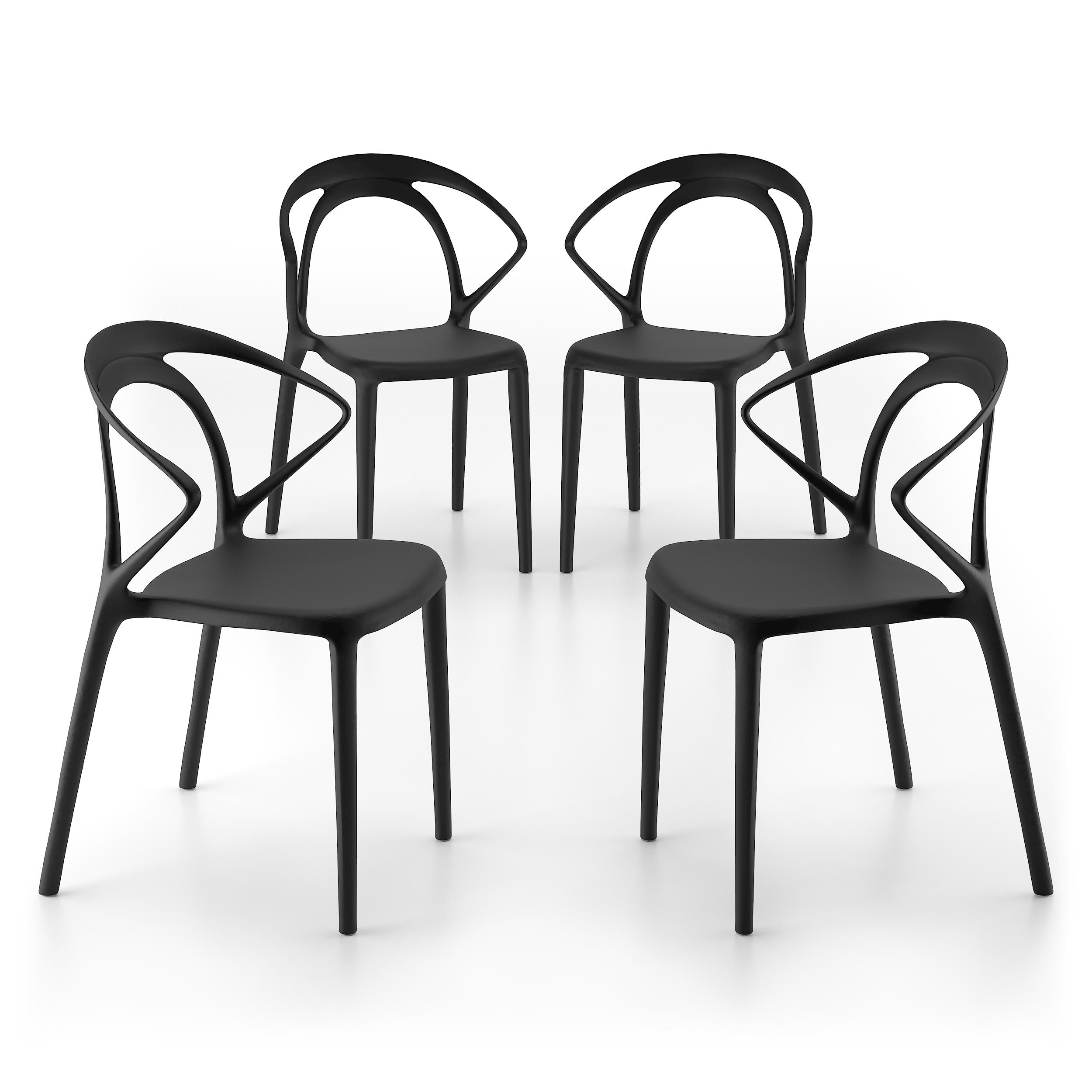 Olivia Stühle, 4er-Set, Schwarz
