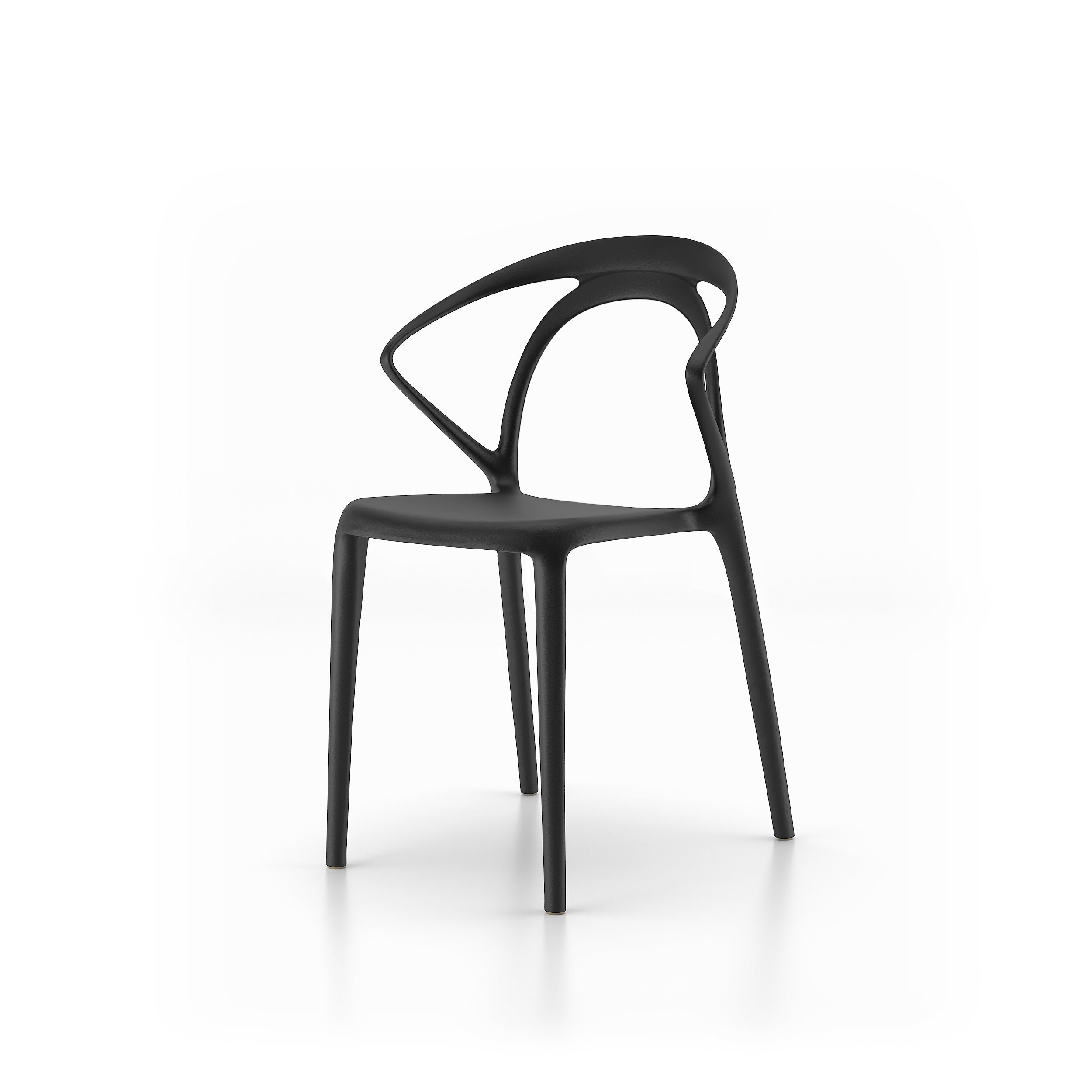 Olivia stoelen, set van 4, Zwart