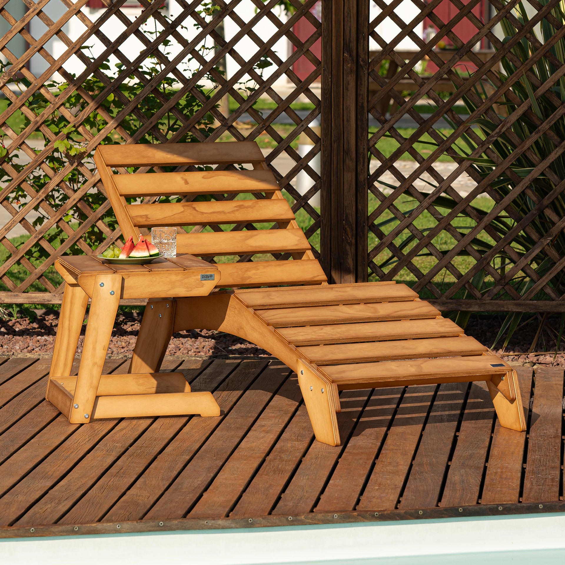 Mesa Auxiliar de Jardín Elena, Color Teca - Imagen de detalle 2