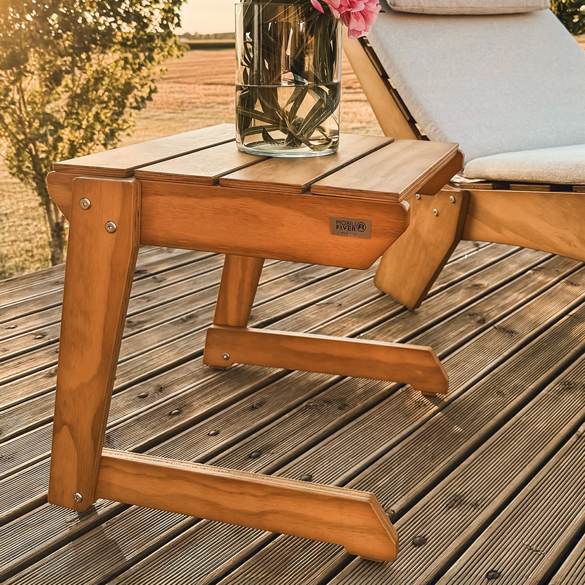 Mesa Auxiliar de Jardín Elena, Color Teca - Imagen de detalle 5