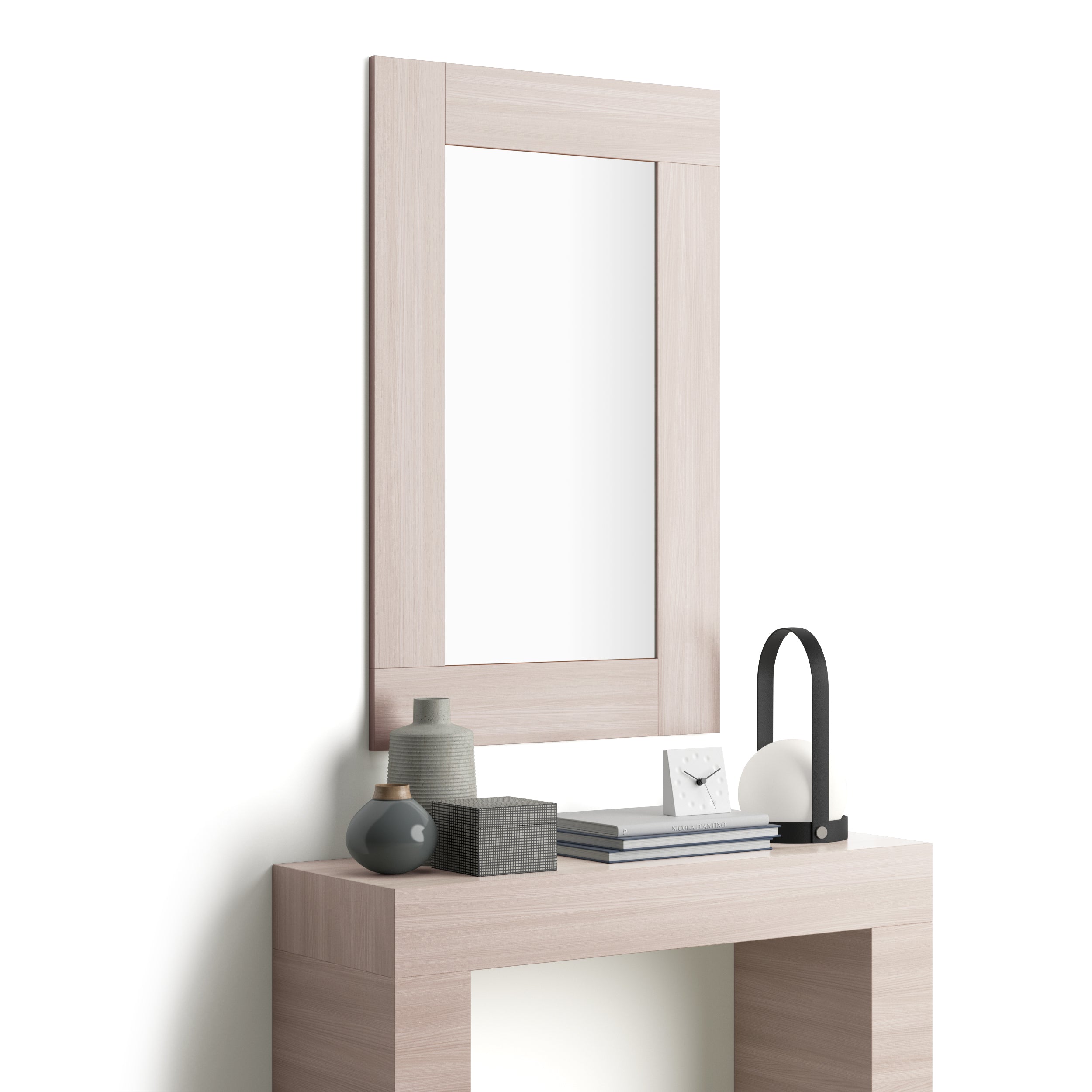 Miroir mural rectangulaire Evolution, 118 x 73 cm, Orme perle