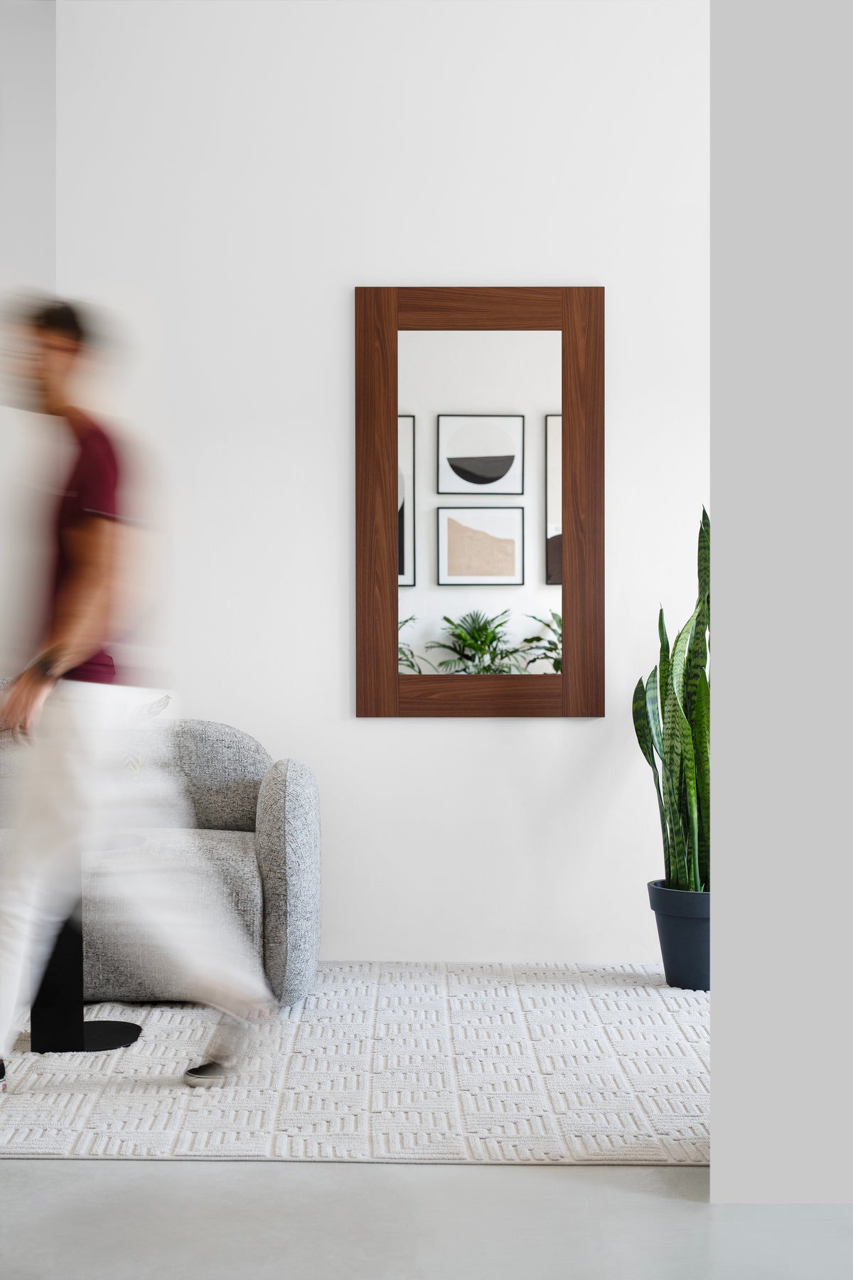 Evolution Rectangular Mirror, 120 x 70 cm, Canaletto Walnut