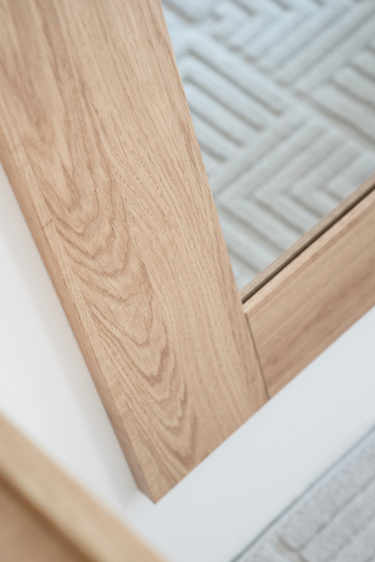 Evolution Rectangular Mirror, 120 x 70 cm, Light Oak - Detail image 8
