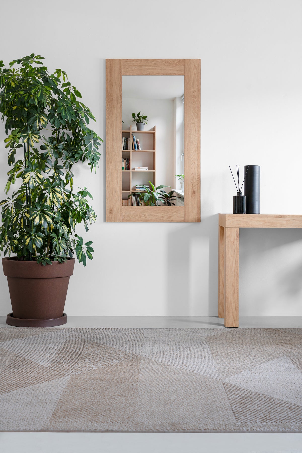 Evolution Rectangular Mirror, 120 x 70 cm, Light Oak - Detail image 4