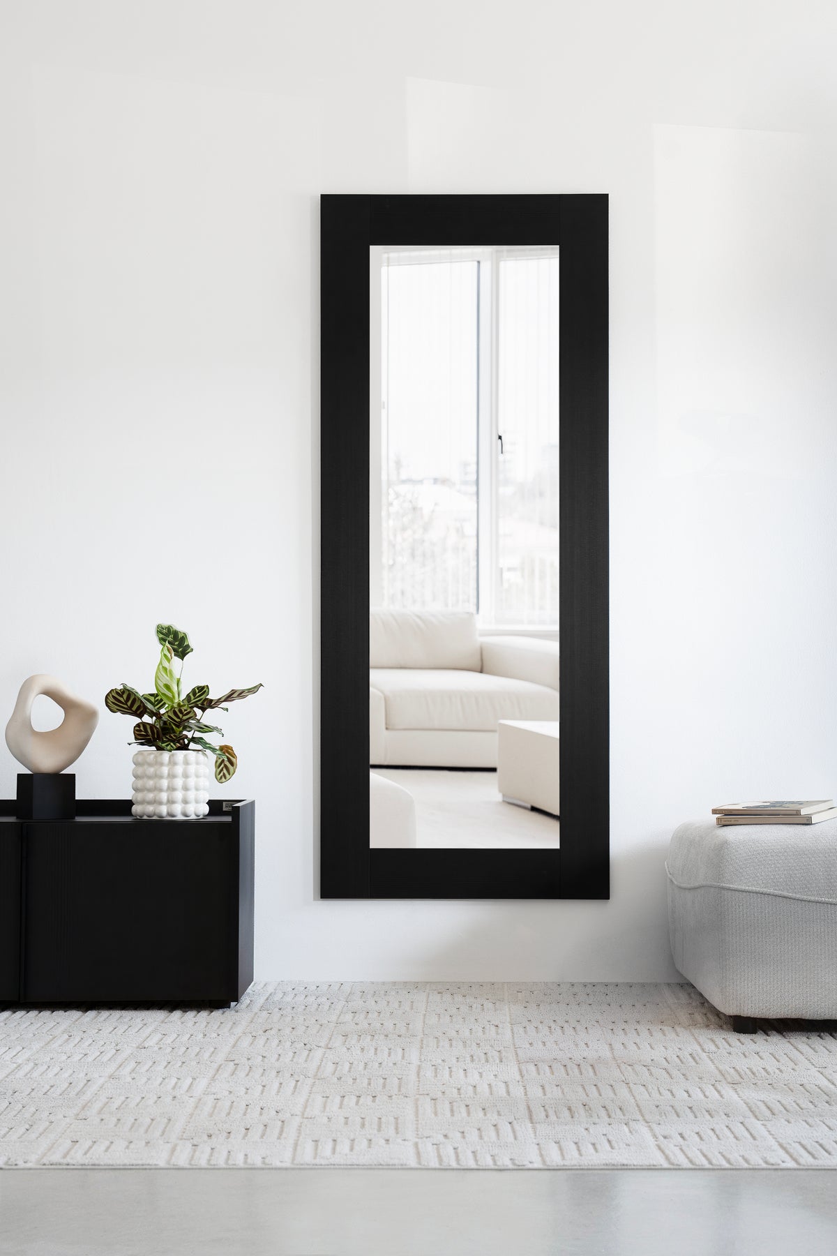 Evolution Rectangular Mirror, 170 x 70 cm, Black Ash - Detail image 2