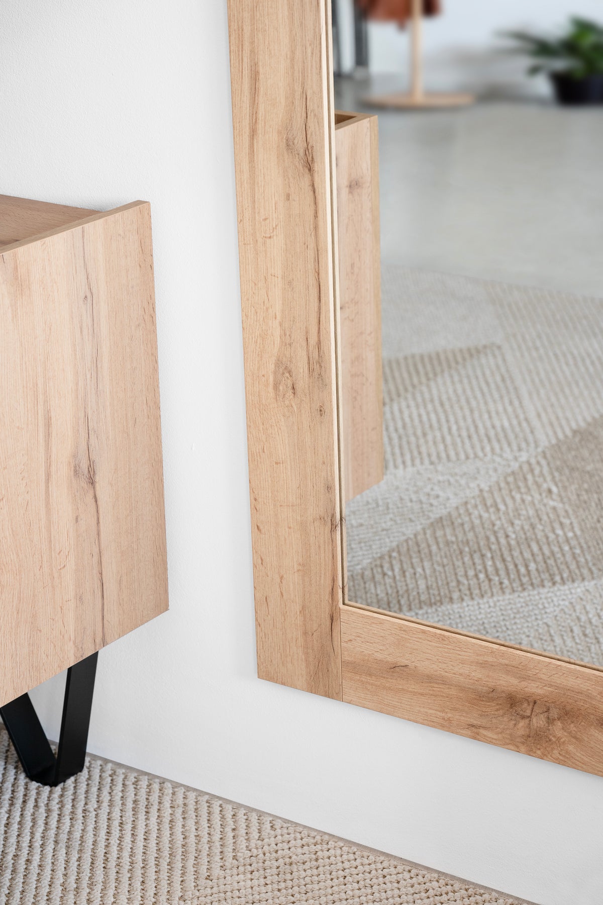 Evolution Rectangular Mirror, 170 x 70 cm, Rustic Oak - Detail image 3