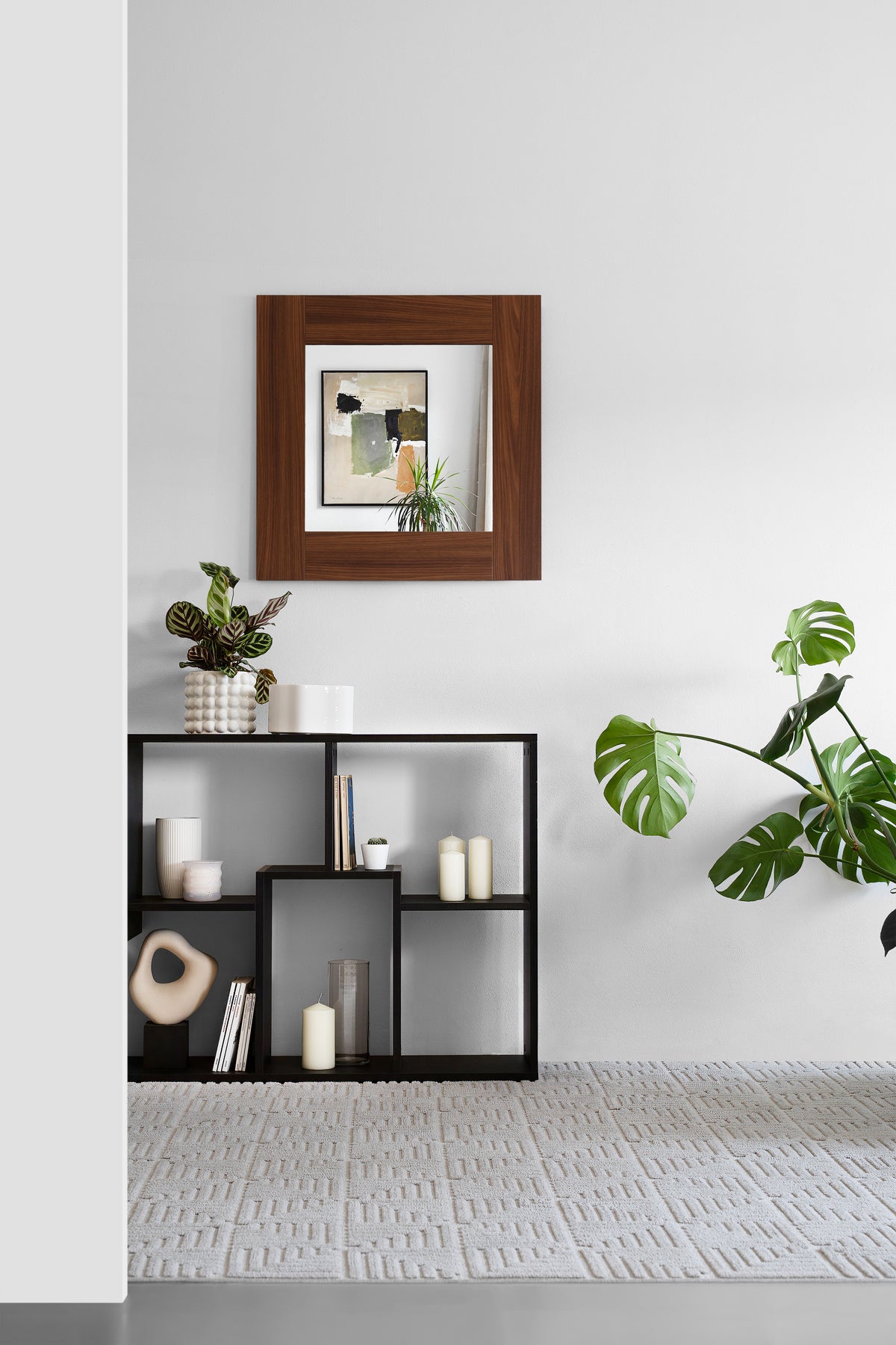 Evolution Rectangular Mirror, 70 x 70 cm, Canaletto Walnut - Main image