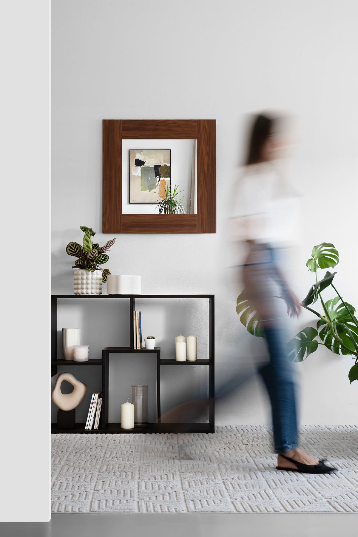 Evolution Rectangular Mirror, 70 x 70 cm, Canaletto Walnut
