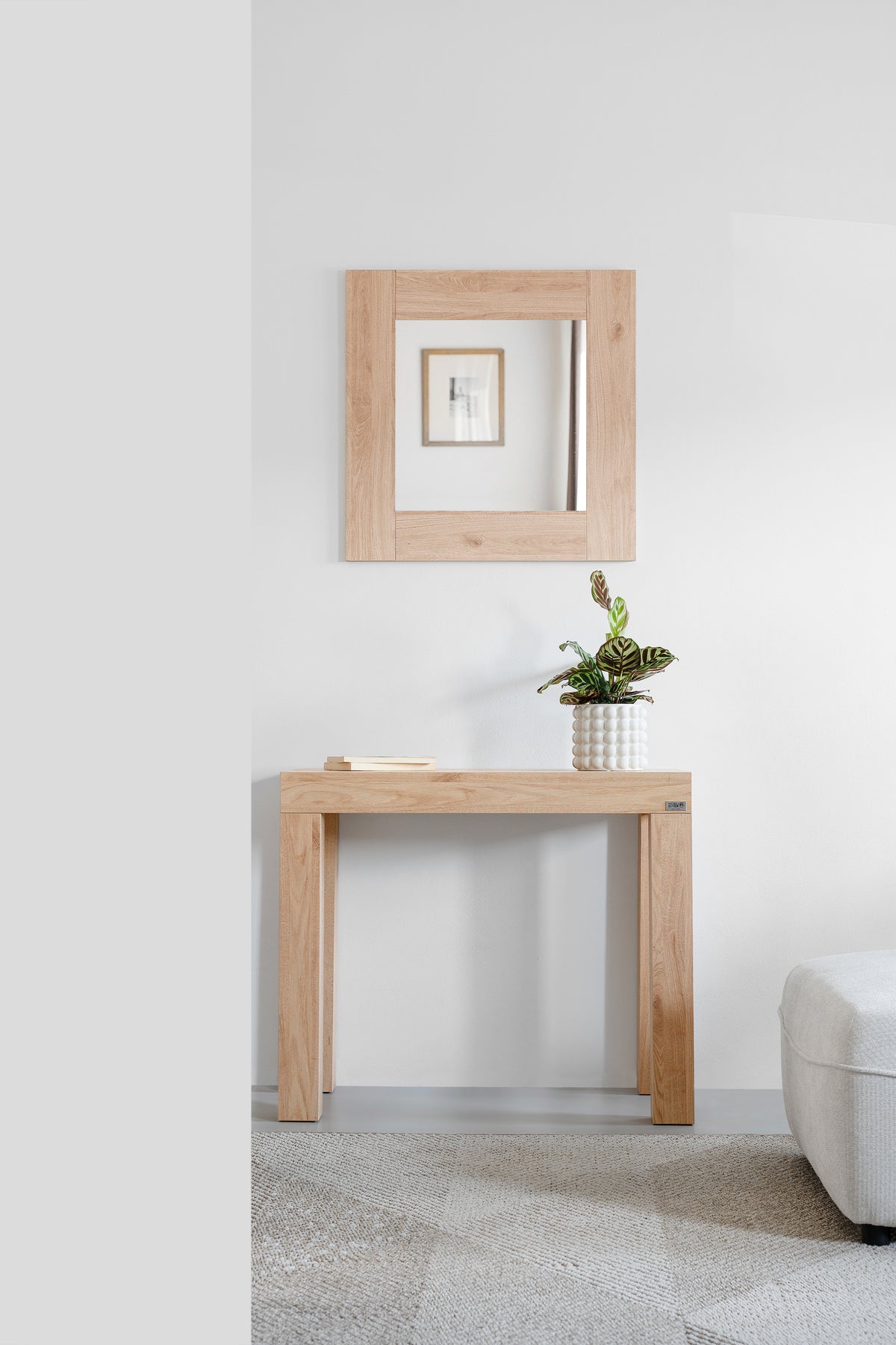 Rechthoekige Spiegel Evolution, 70 x 70 cm, Naturel Eiken