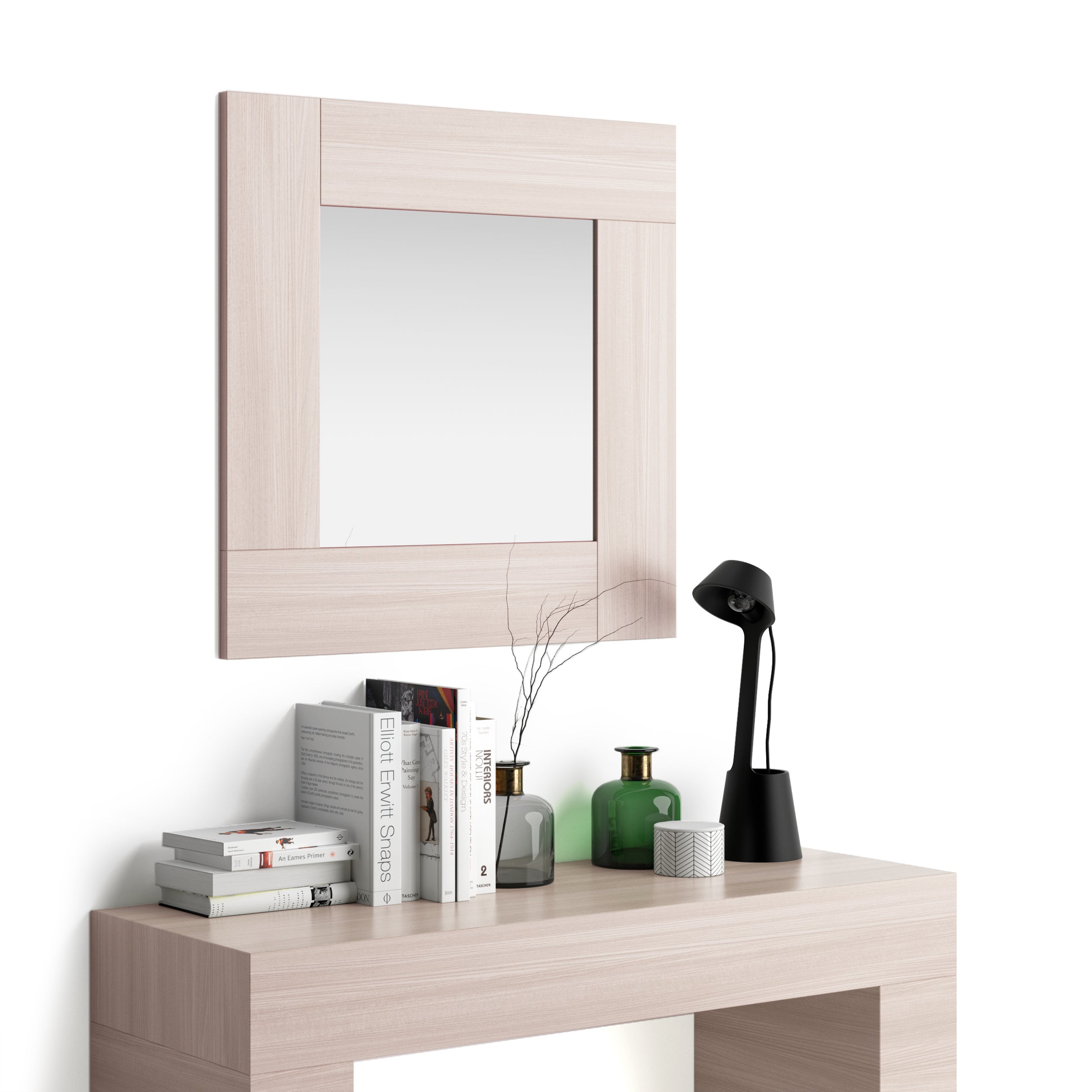 Specchiera quadrata, cornice Olmo Perla, Evolution, 73 x 73 cm