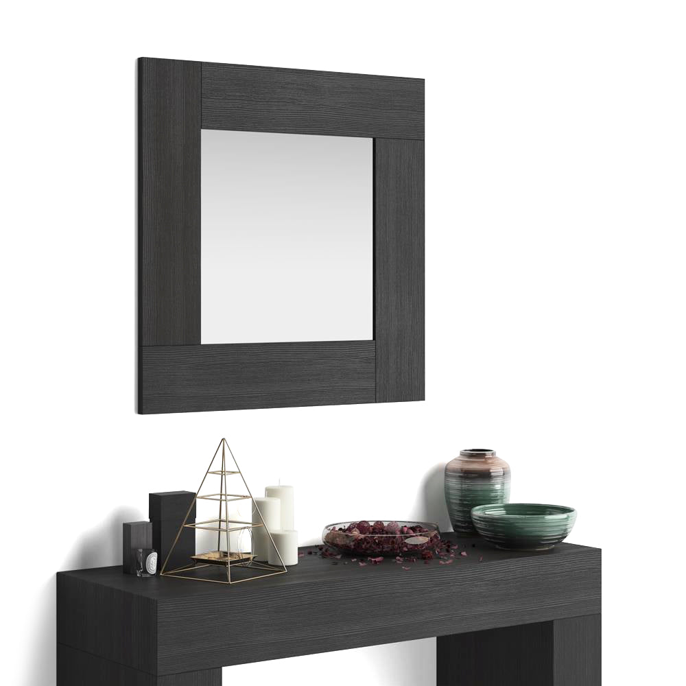 Specchiera quadrata, cornice Nero Frassino, Evolution, 73 x 73 cm - Immagine principale