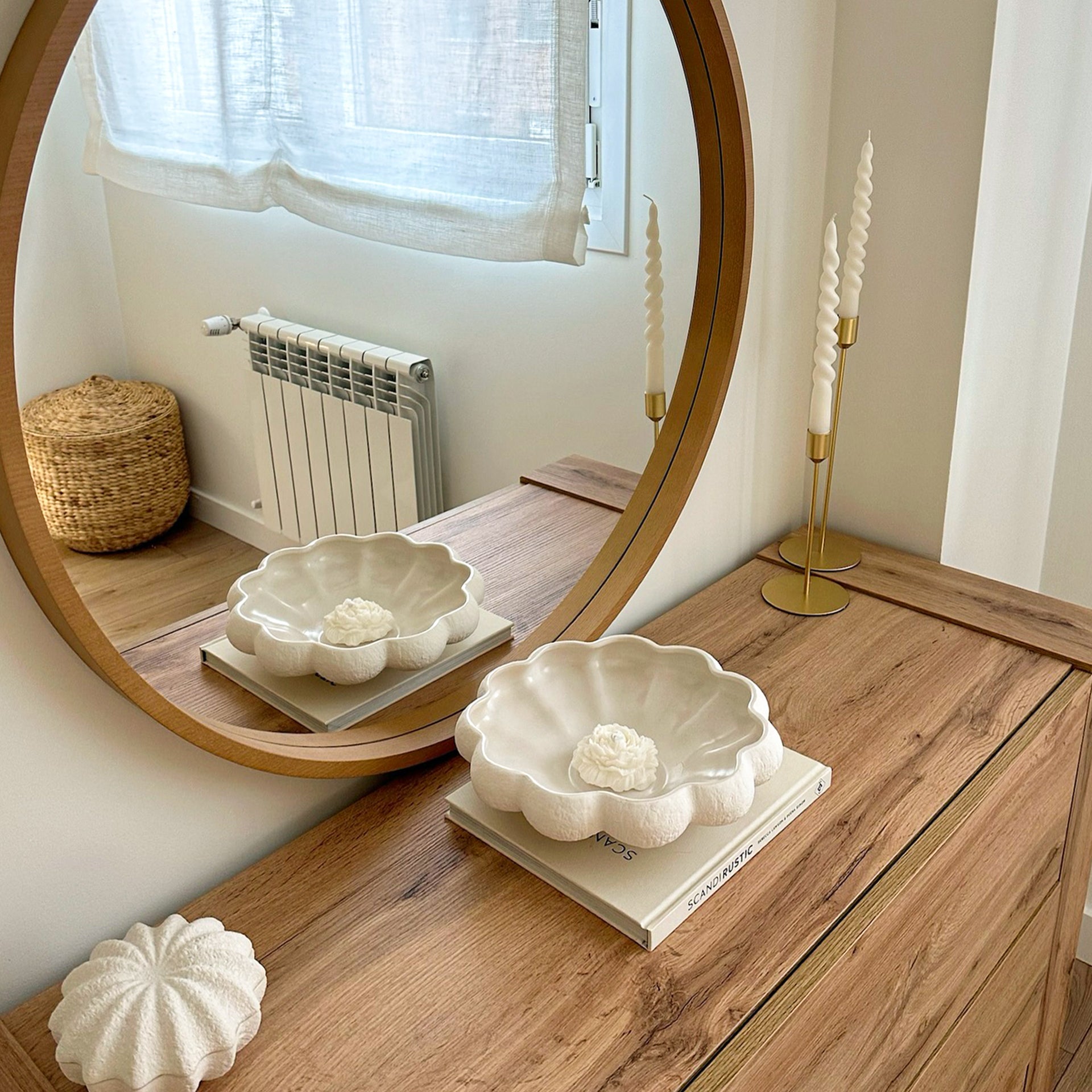 Miroir rond Olivia, diamètre 64, Bois Rustique - Set image 4