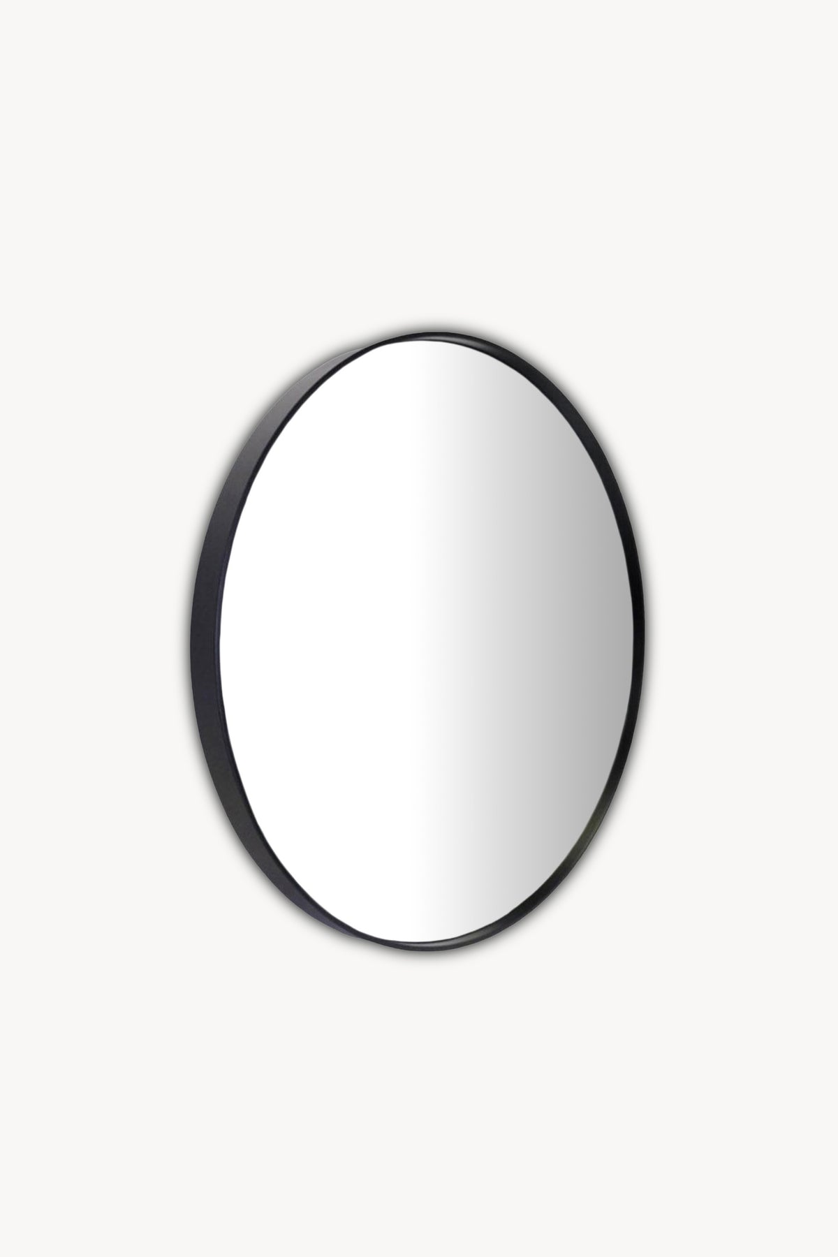Miroir rond Olivia, diamètre 80 cm, cadre en métal noir