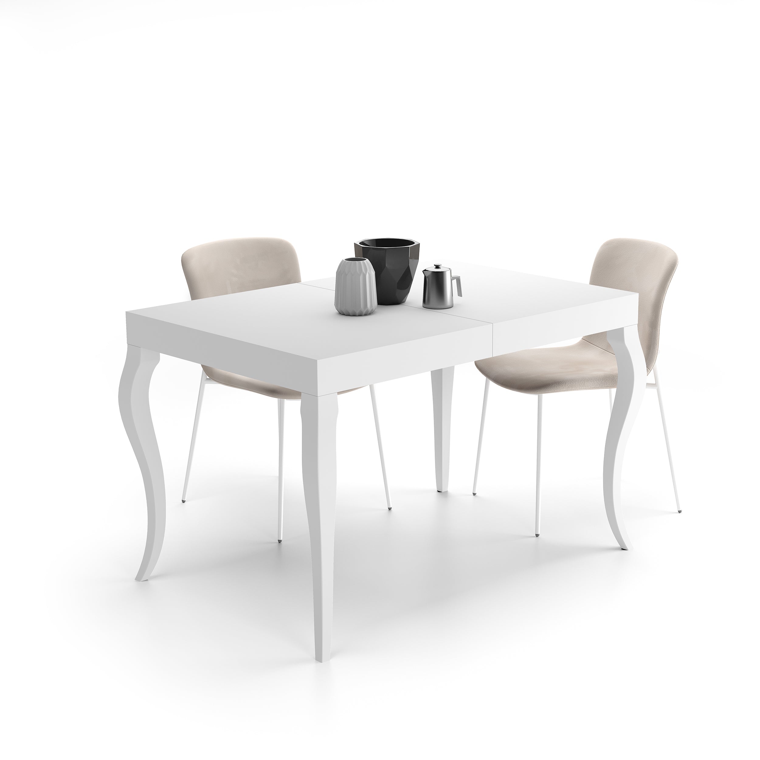 Tavolo Allungabile Classico, 120(200)x80 cm, Bianco Opaco - Immagine dettaglio 1