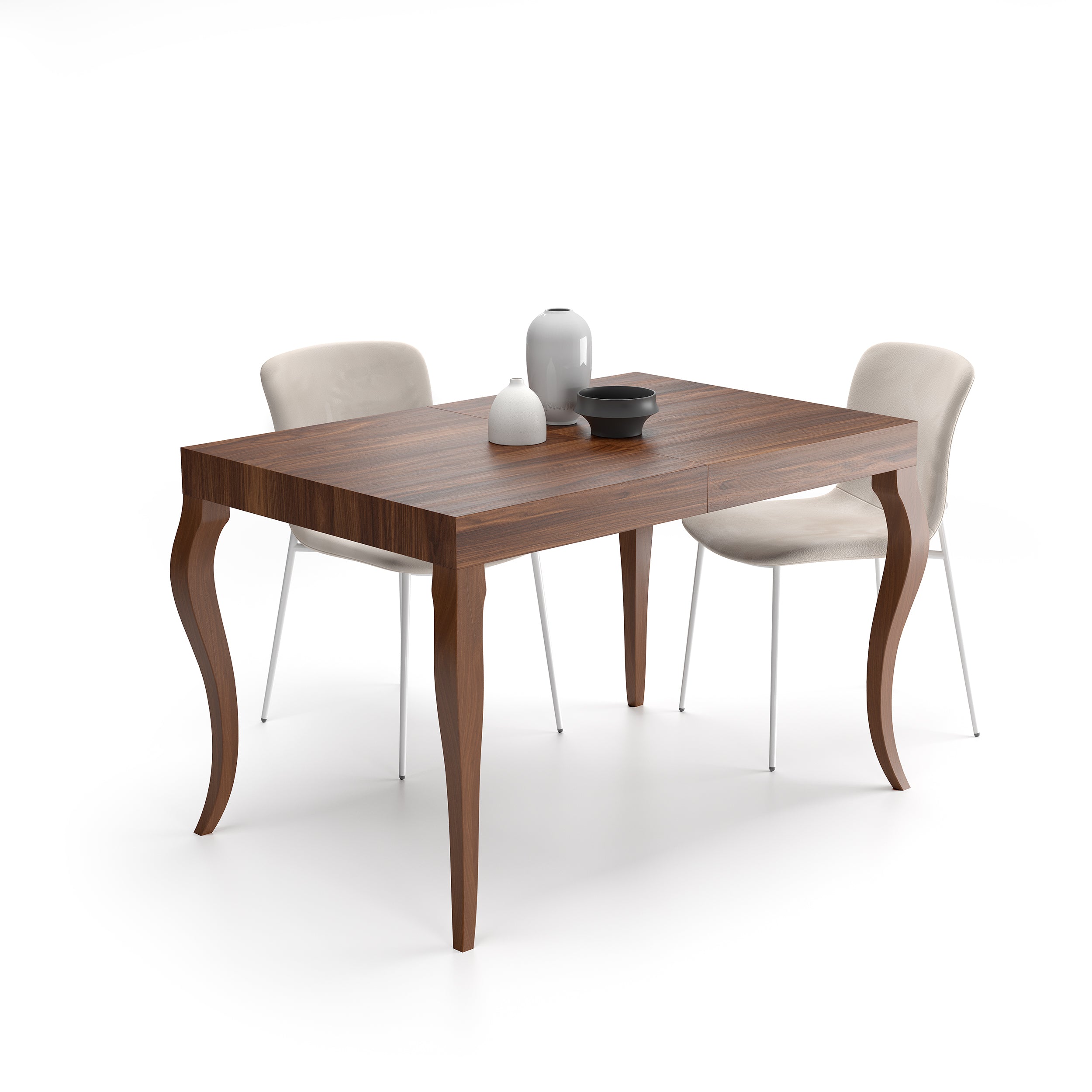 Tavolo Allungabile Classico, 120(200)x80 cm, Noce Canaletto - Immagine dettaglio 1