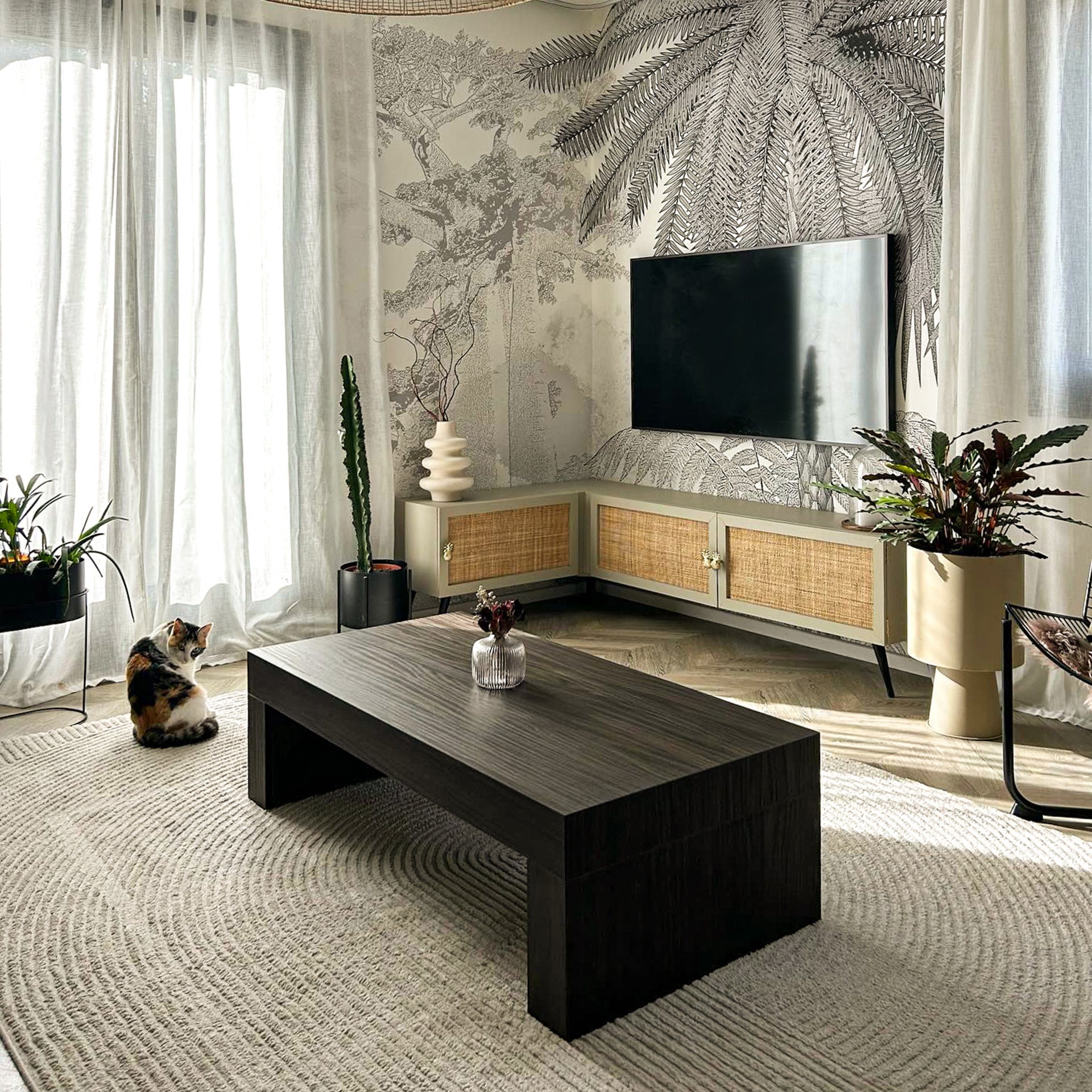 Tavolino Evolution 120x60, Noce Scuro - Immagine ambientata 2