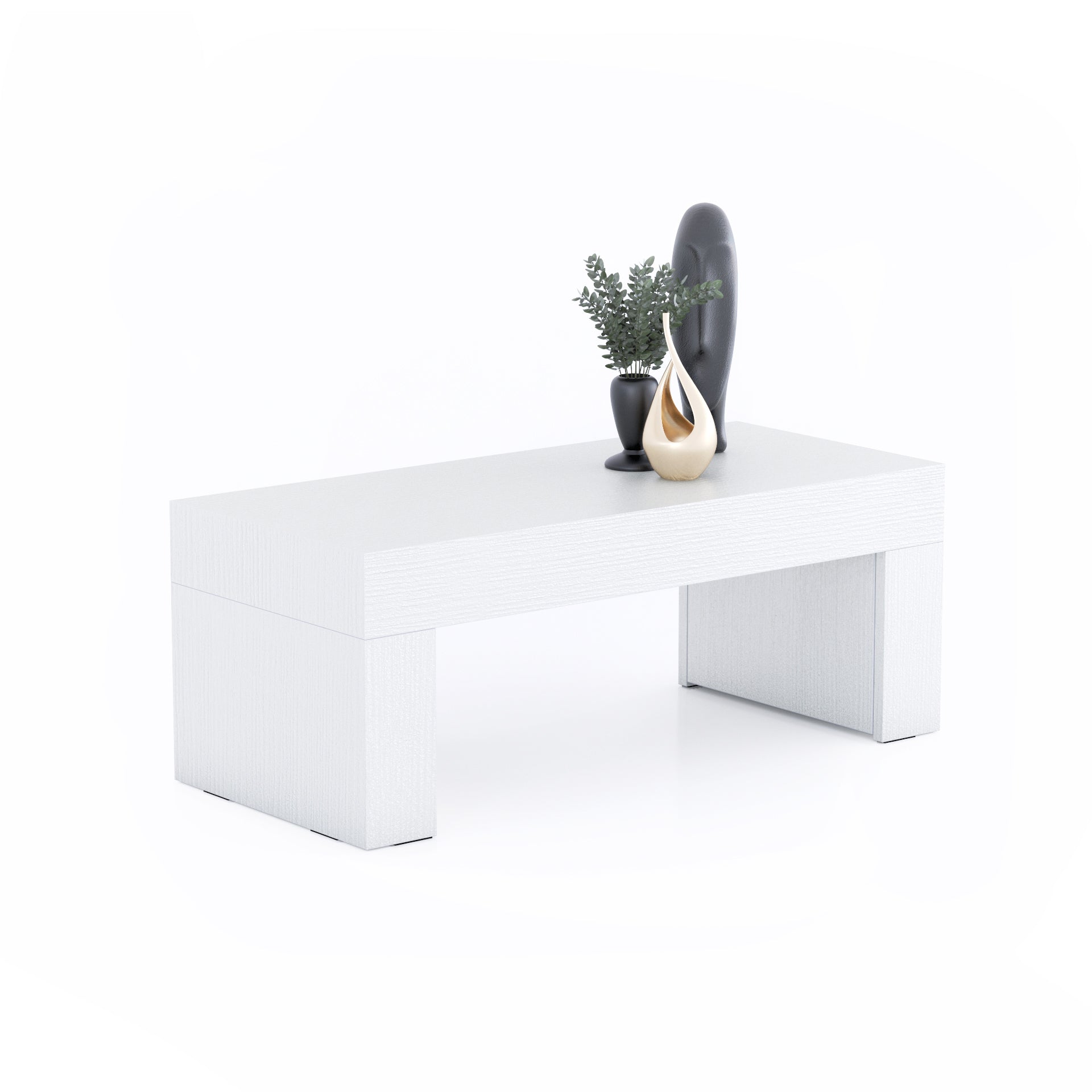 Evolution Couchtisch 90 x 40, Esche, Weiß - Main image