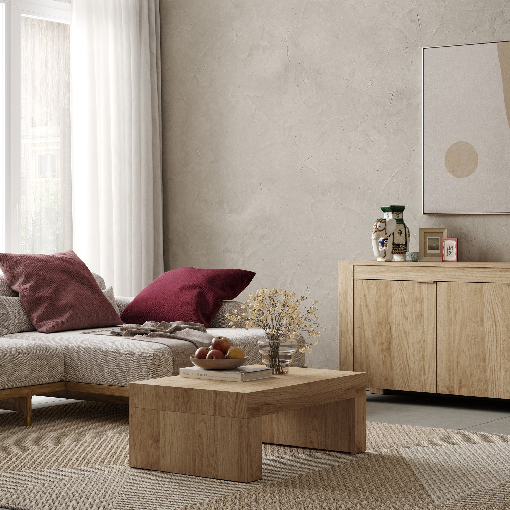 Table Basse Evolution 90x60, Chêne Clair - Set image 1