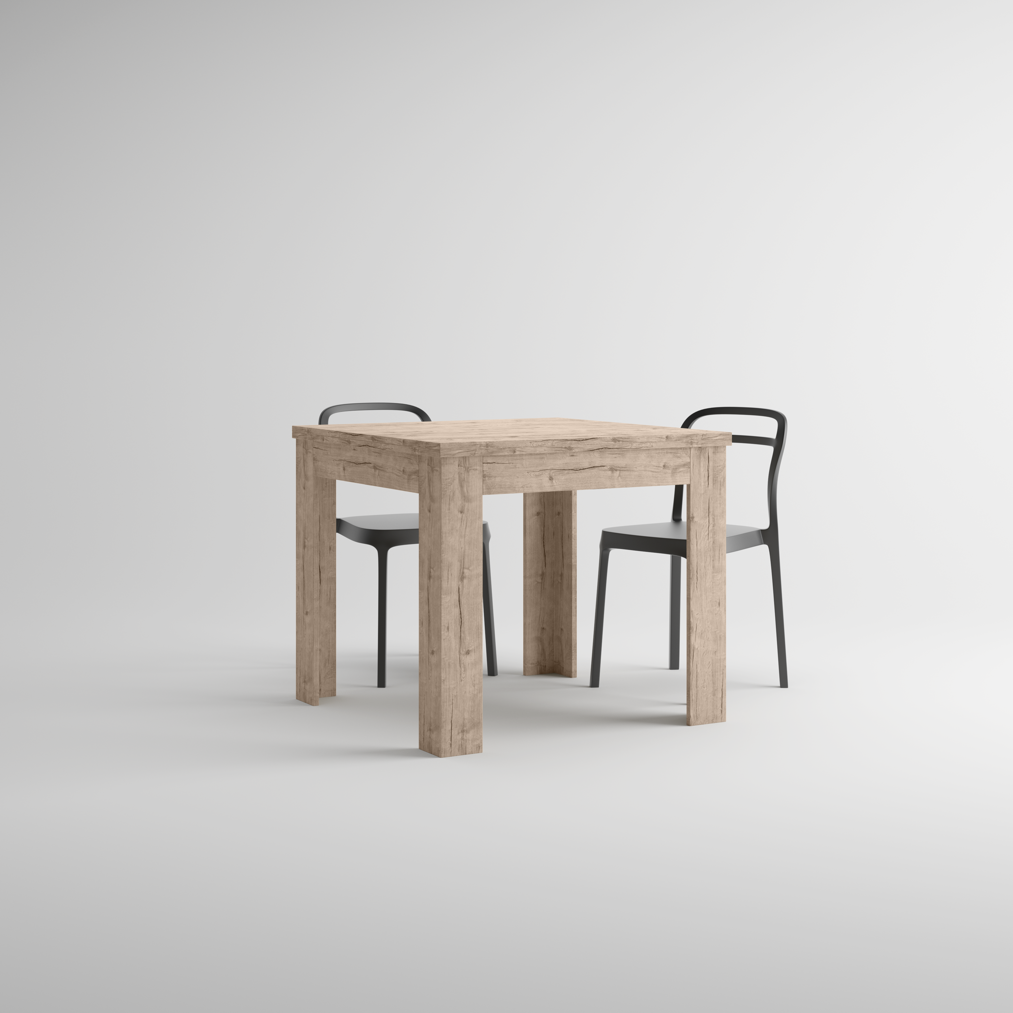 Square extendable dining table, Eldorado, 35.4(70.9)x35.4 in, Oak